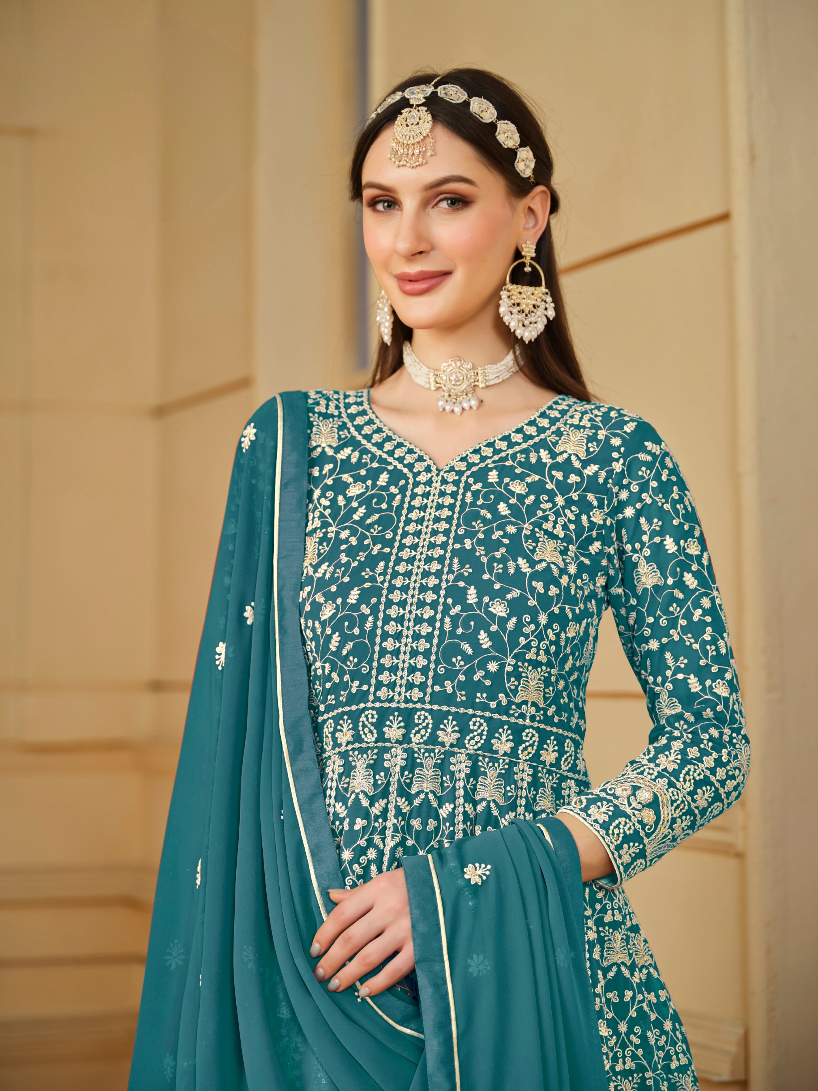 Faux georgette Designer Gown LXGW0019