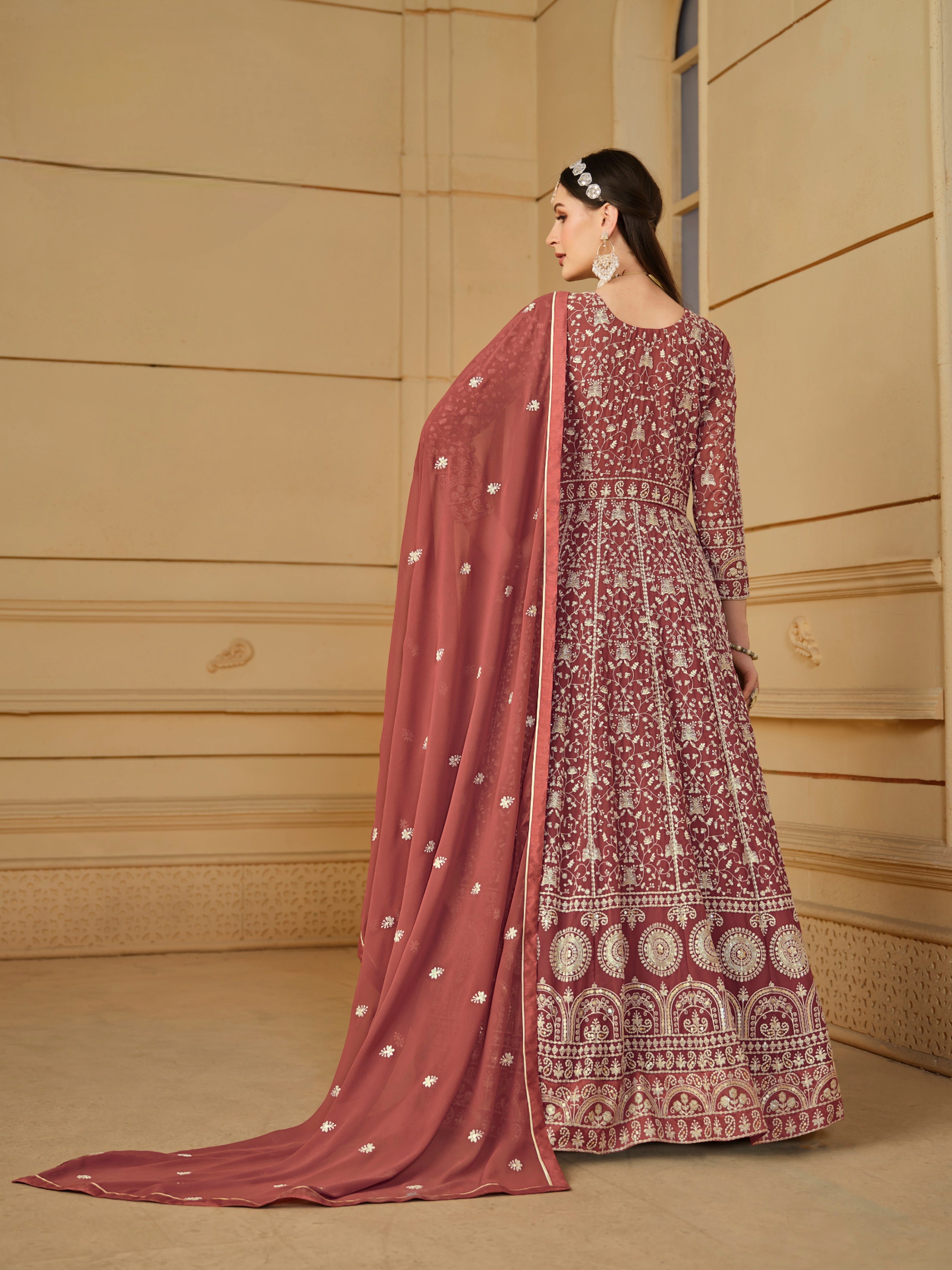 Faux georgette Designer Gown LXGW0019
