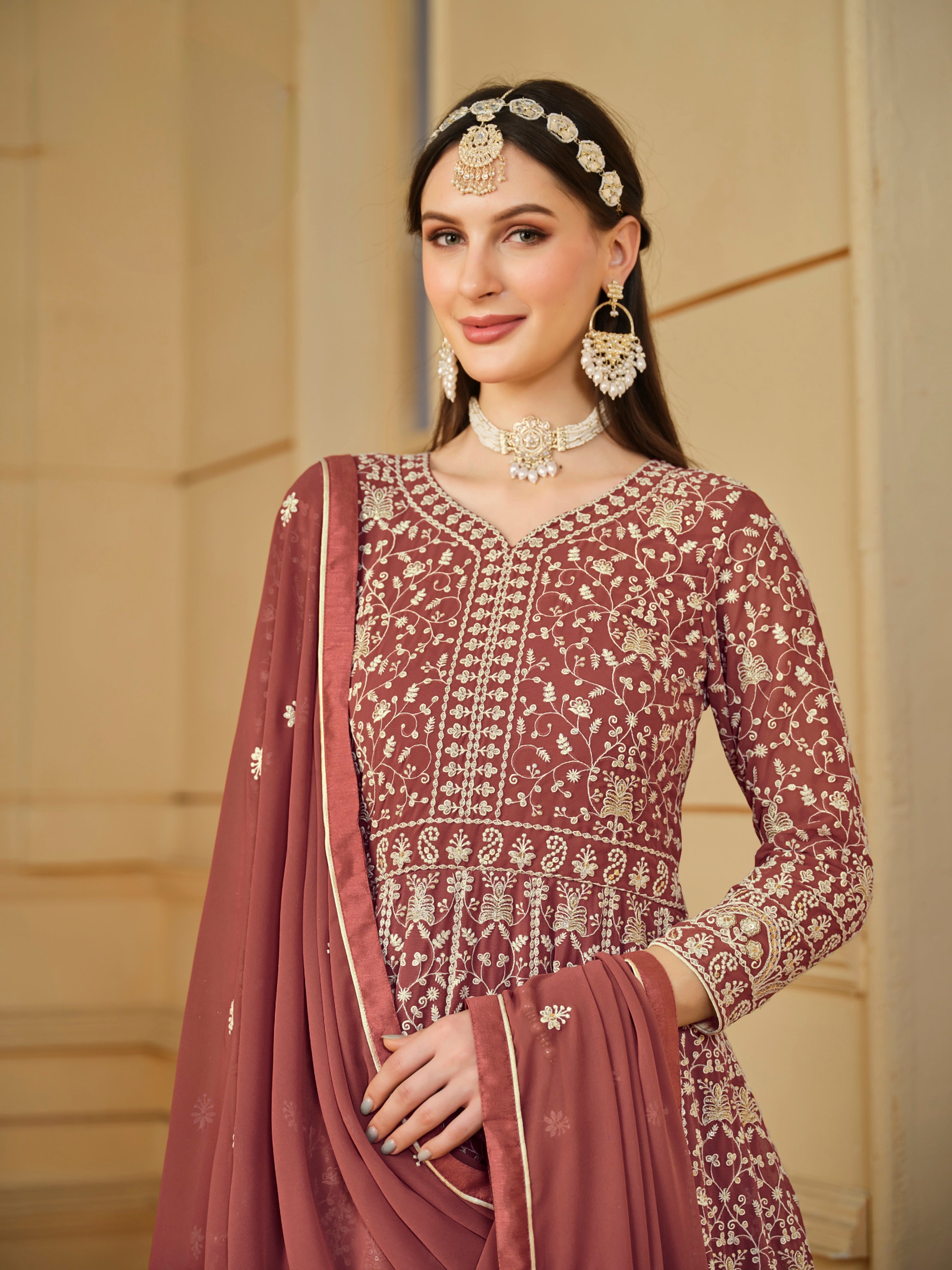 Faux georgette Designer Gown LXGW0019