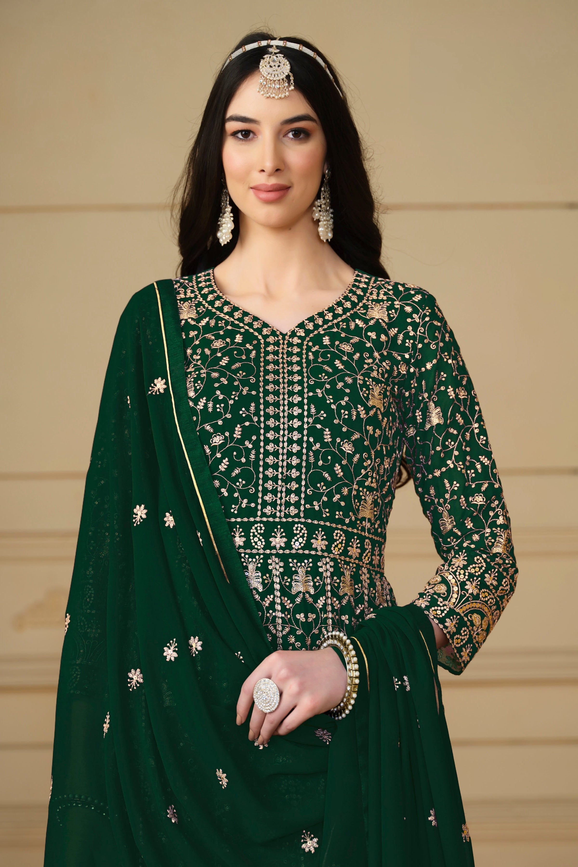 Faux georgette Designer gown LXGW0020
