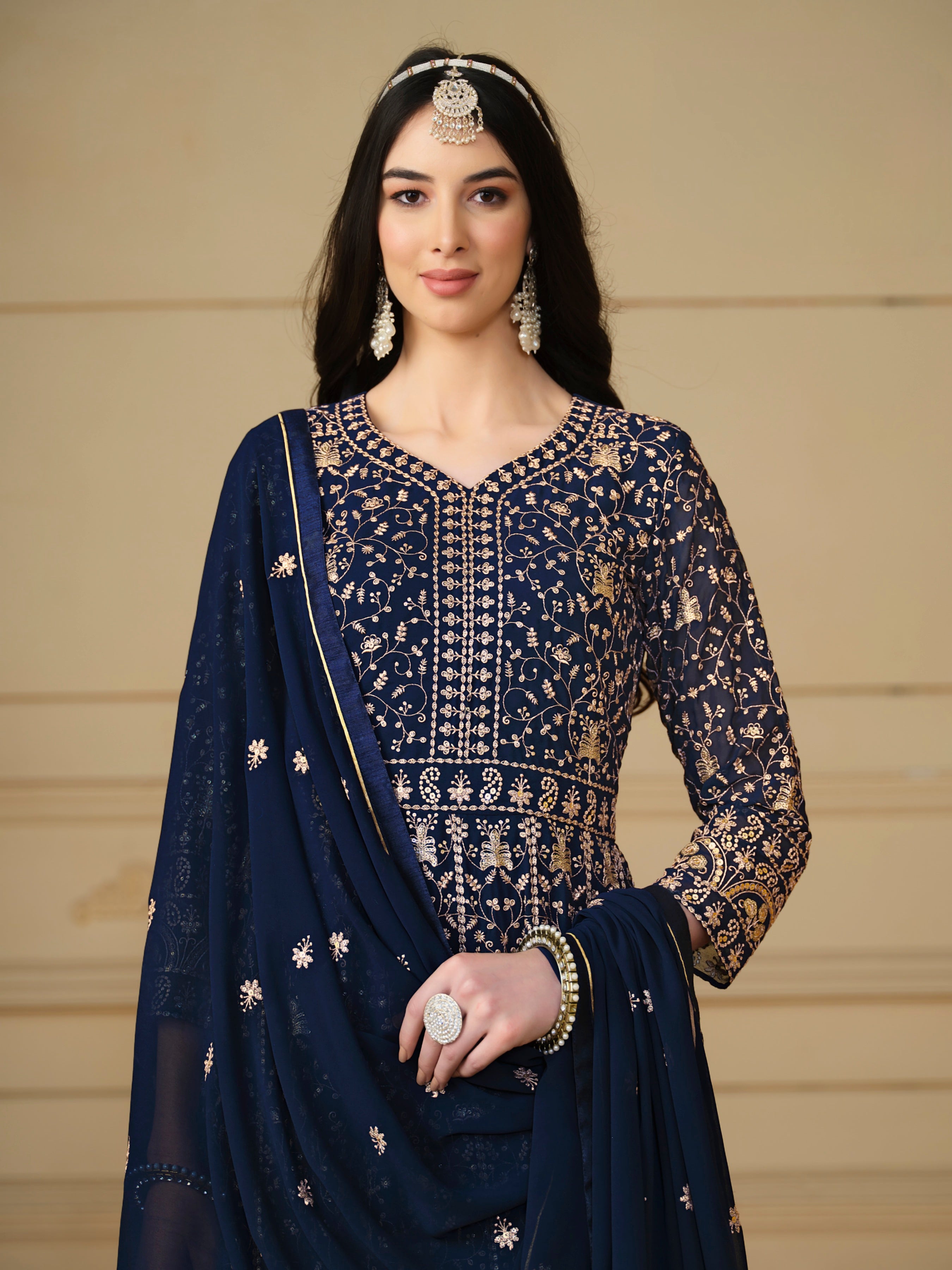Faux georgette Designer gown LXGW0020