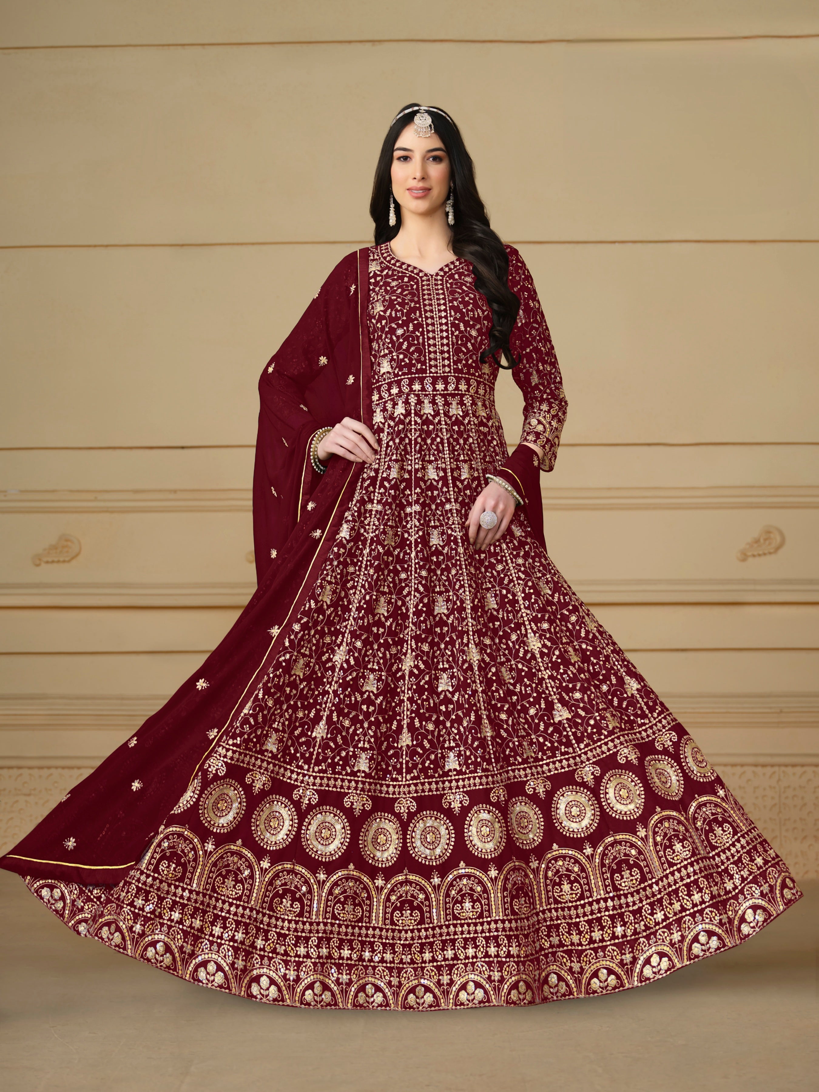 Faux georgette Designer gown LXGW0020