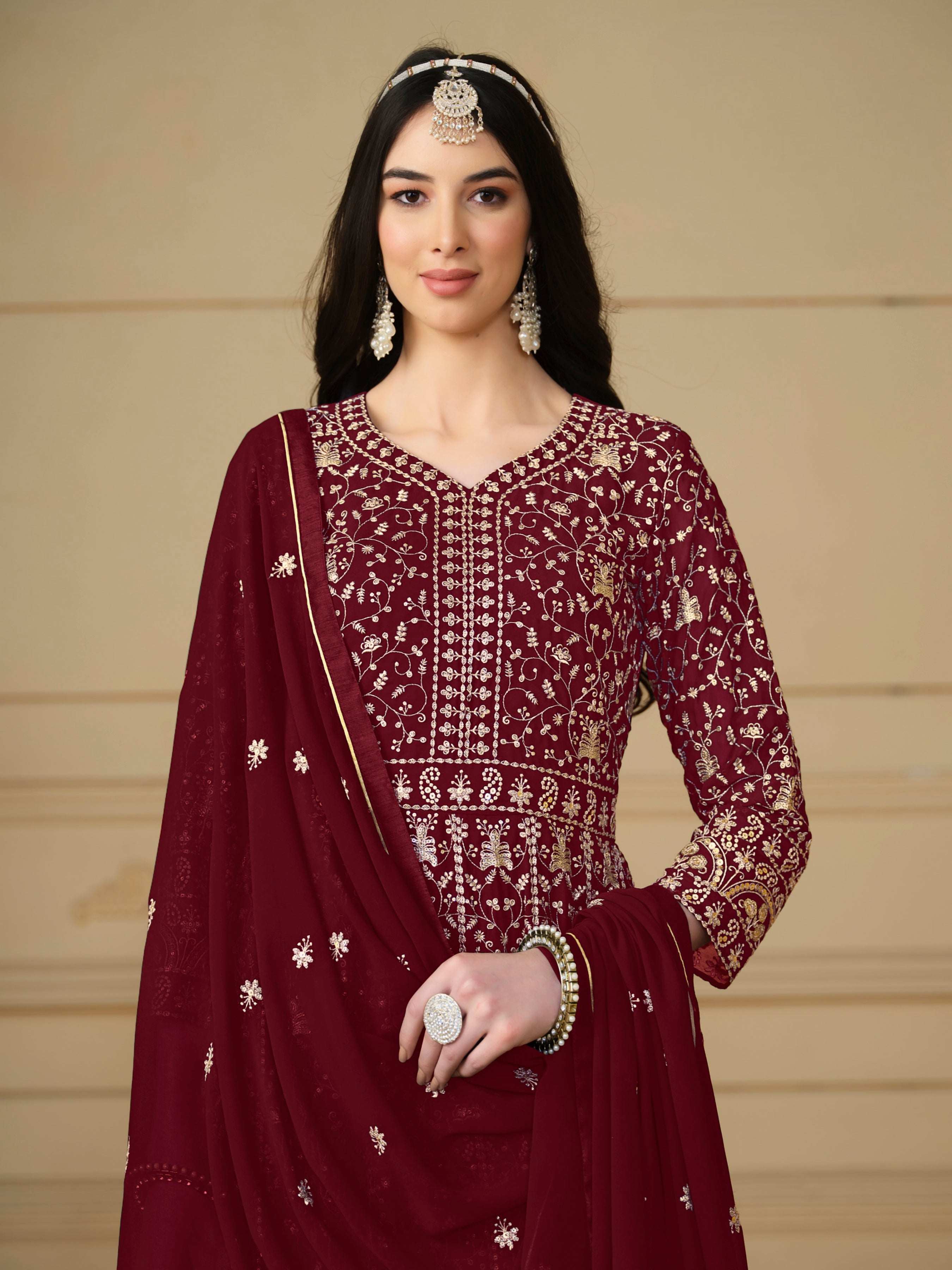 Faux georgette Designer gown LXGW0020