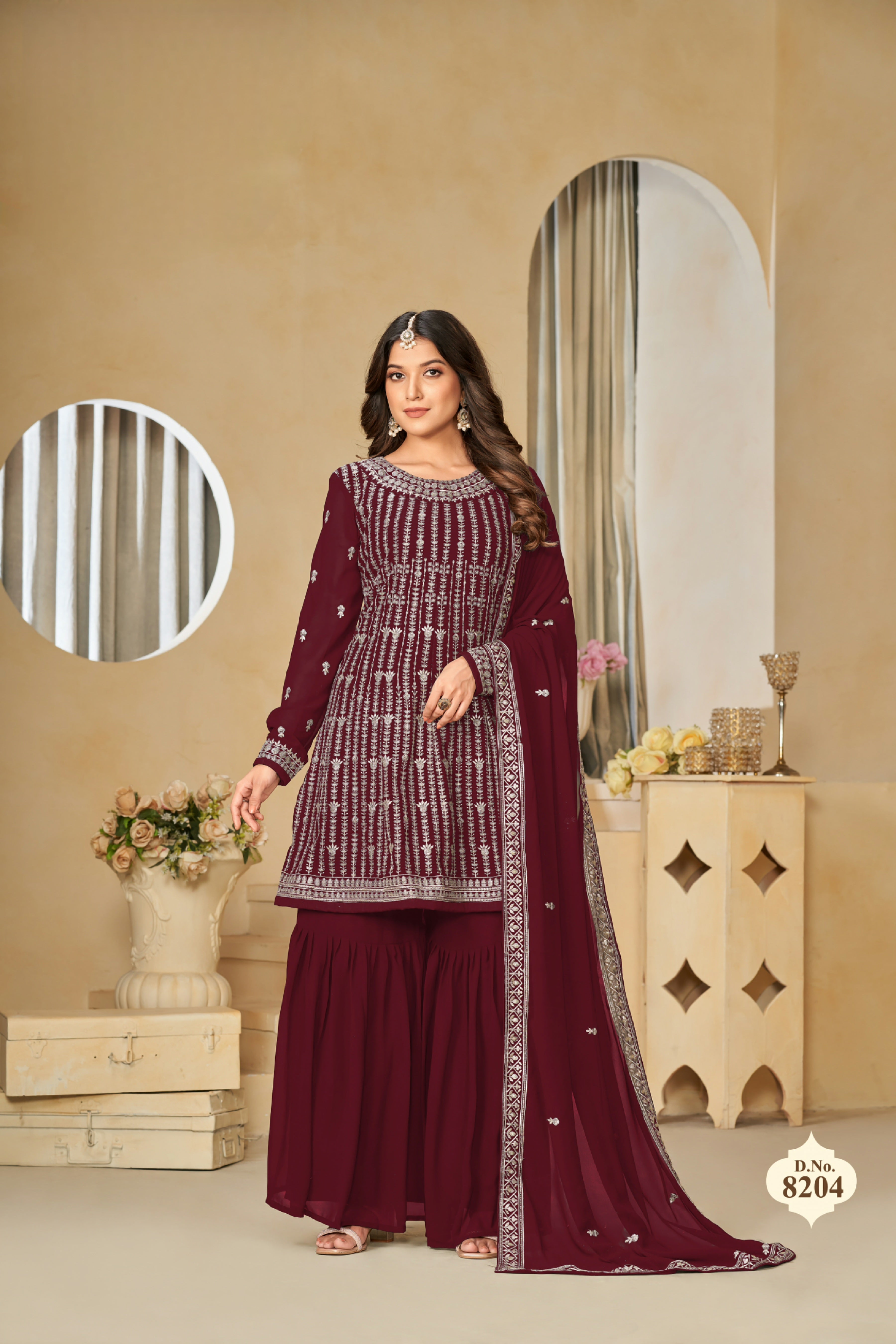 Ethereal Touch Embroideried sharara EASR0065