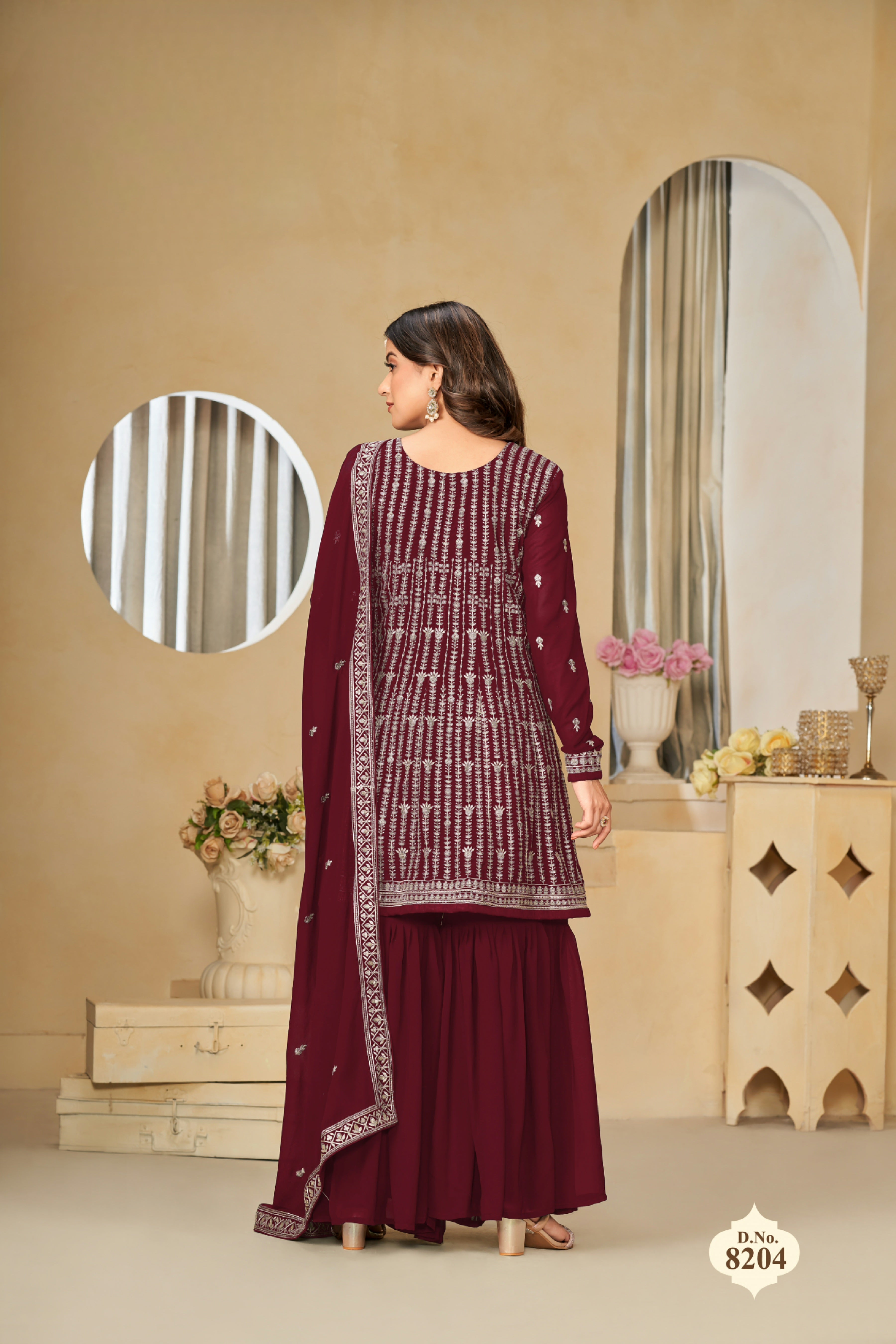 Ethereal Touch Embroideried sharara EASR0065