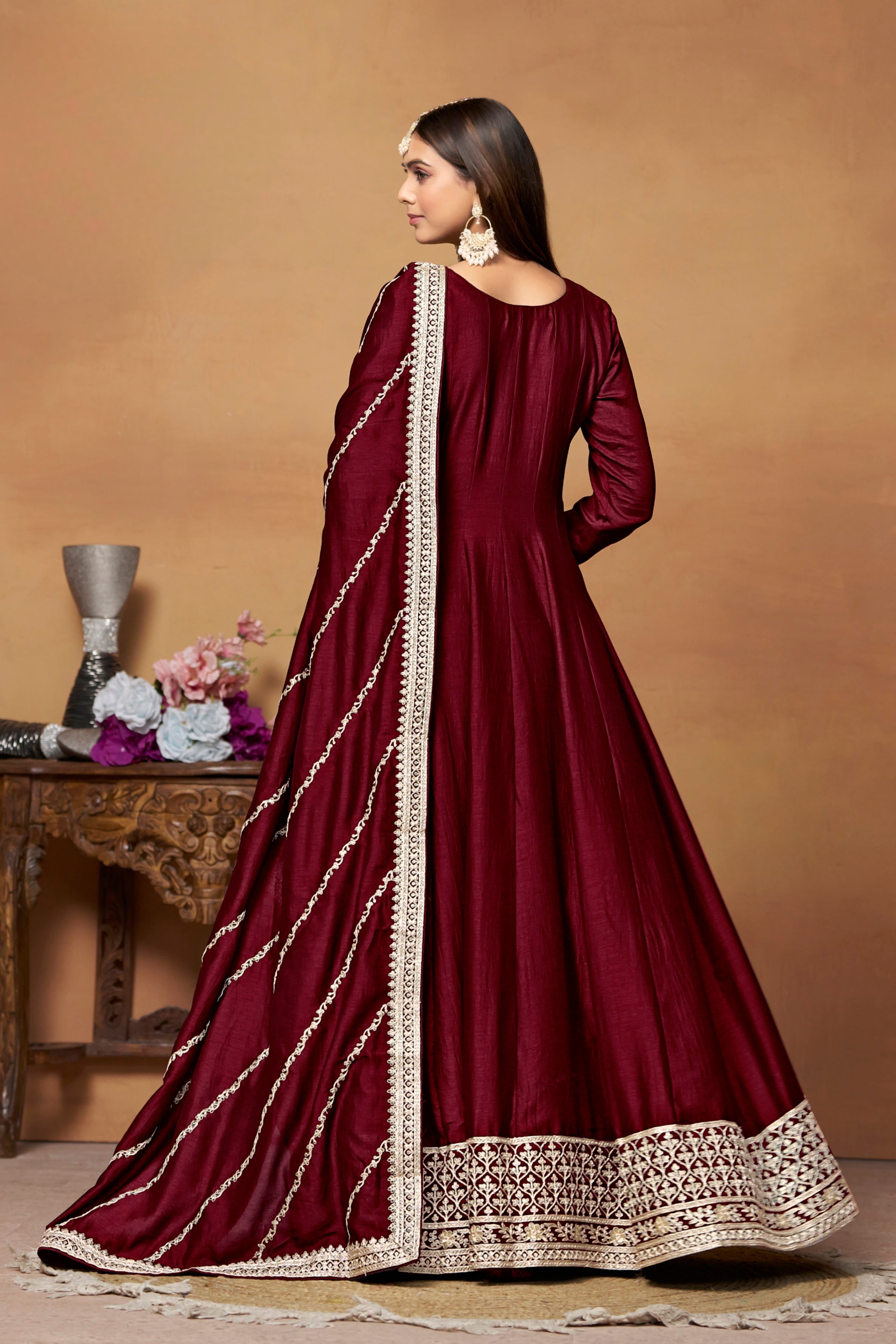 Silken Majesty Embroideried Gown EAGW0066