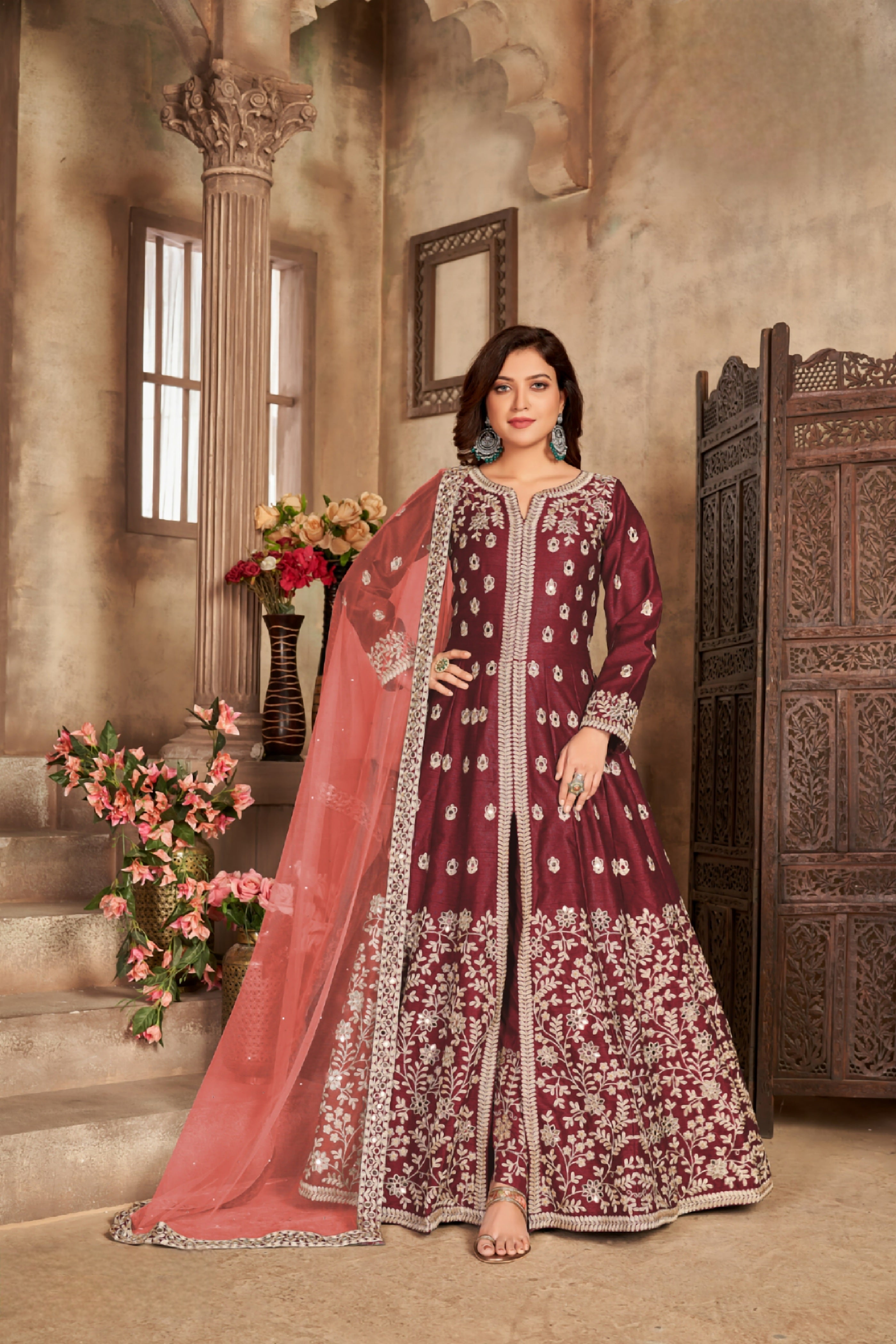 VELVET FABRIC DESIGNER GOWN  LXGW0012
