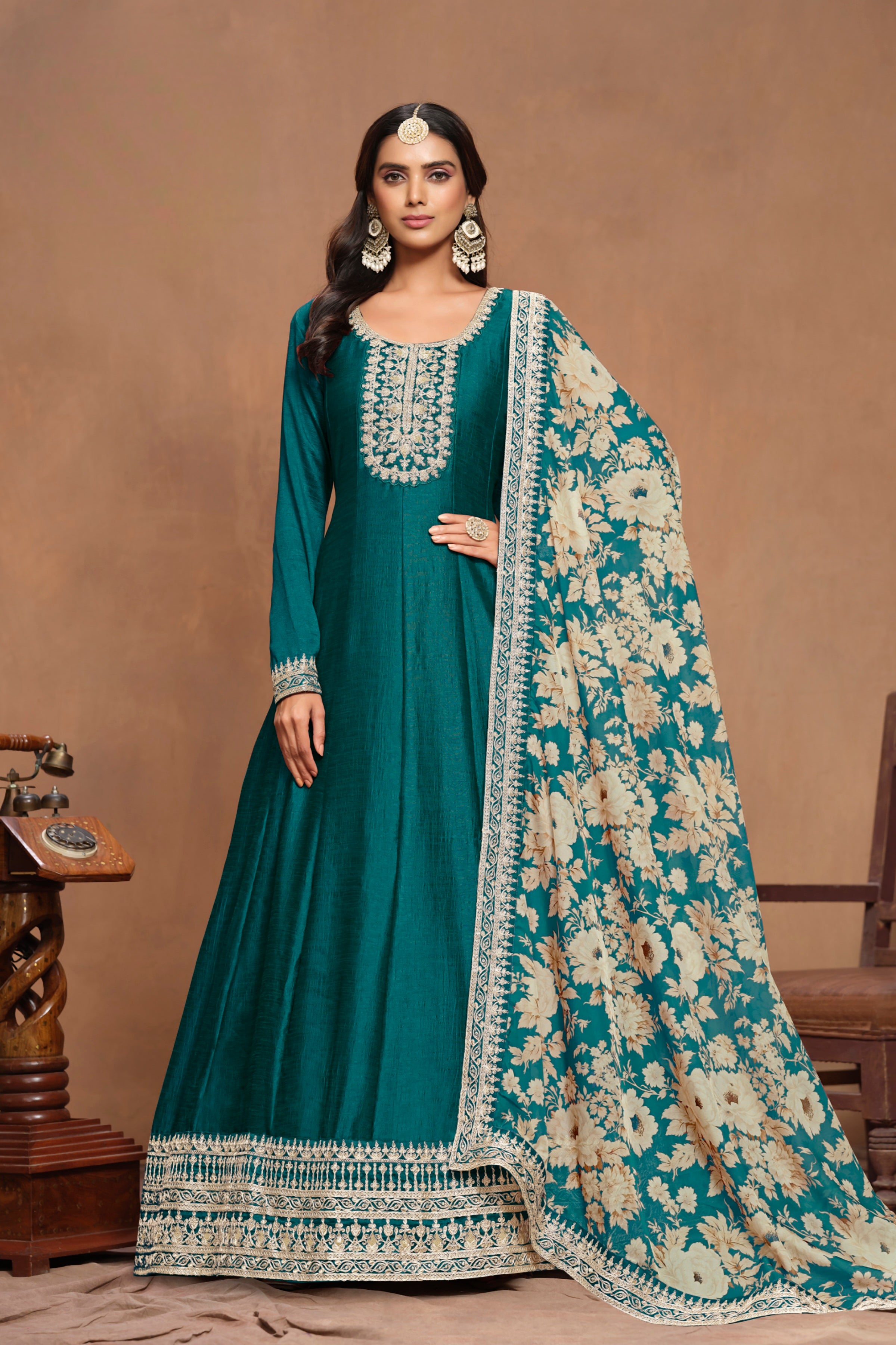 Aurora Bloom Embroidered Gown EAGW0067