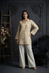 Gold Pure Cotton Printed Co-Ord Set CD0018