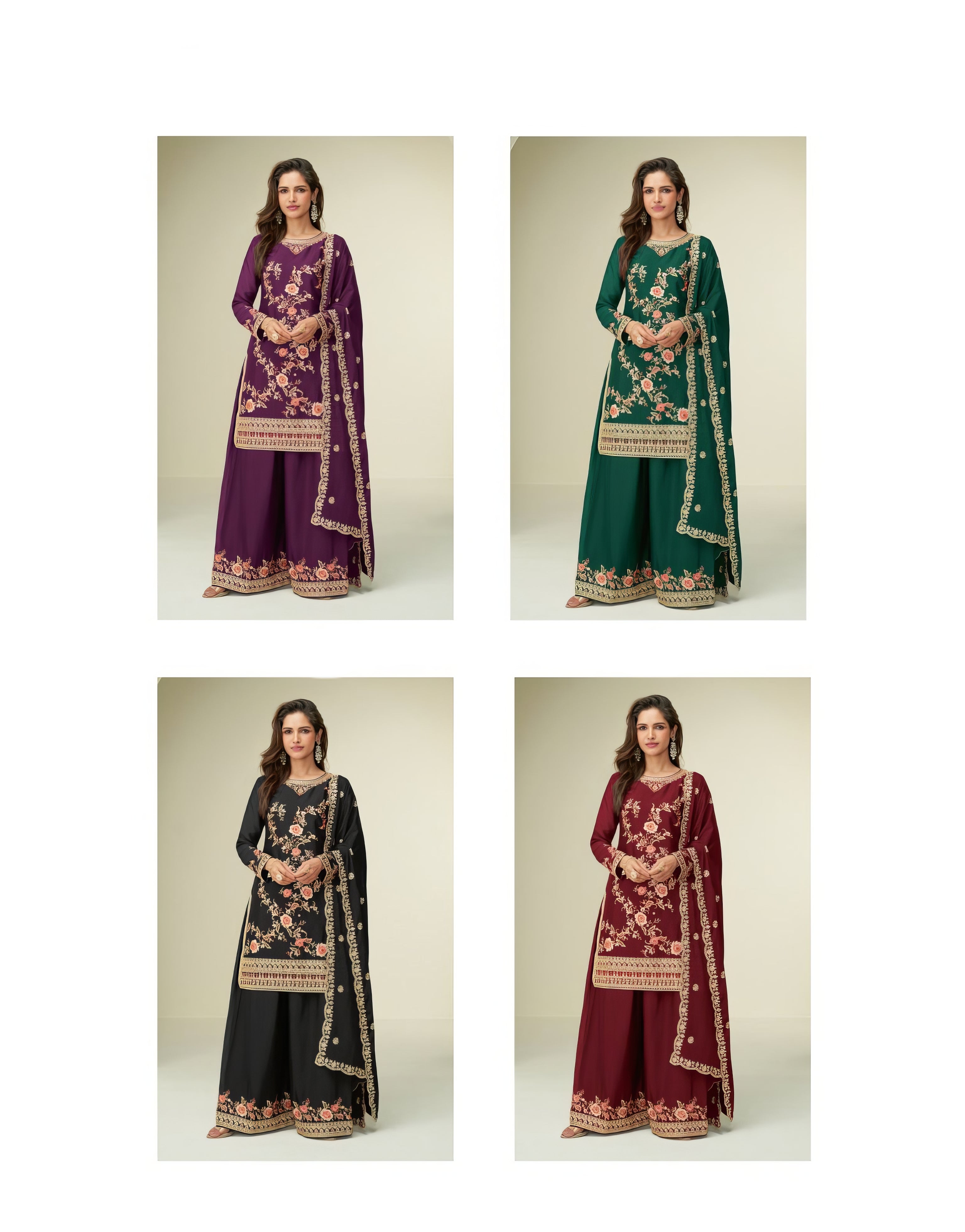 Premium Chinon Fab Sharara Set LXSR0122