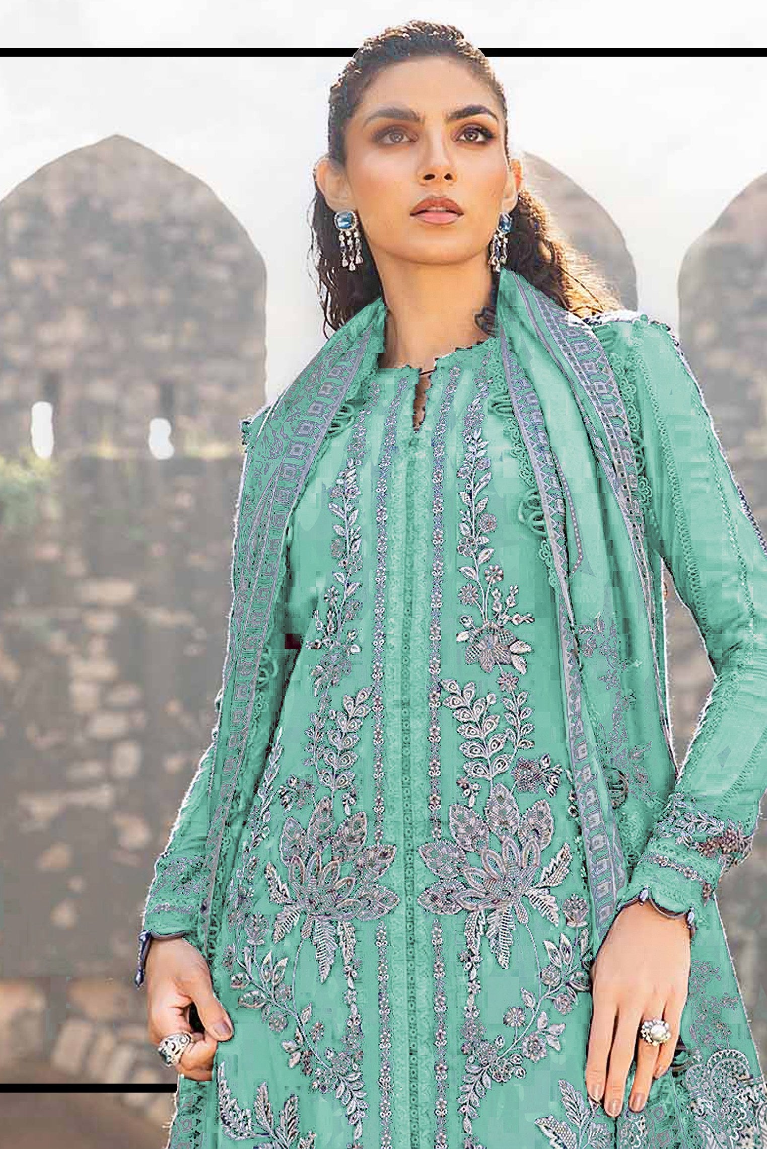 Soft Horizon Embroidered Pakistani suit LXPK0020