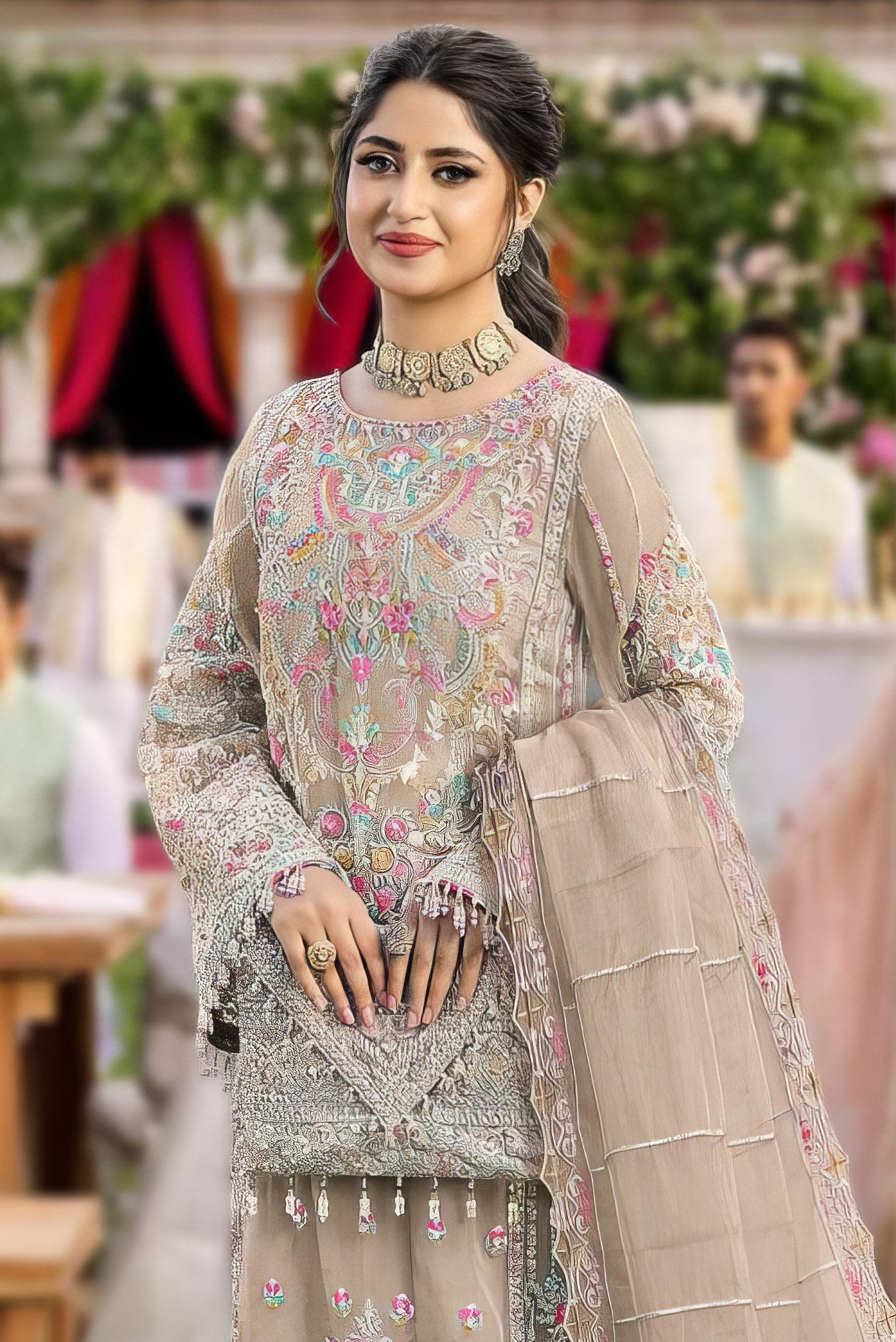 Sheer Radiance Embroidered Pakistani suit LXPK0033
