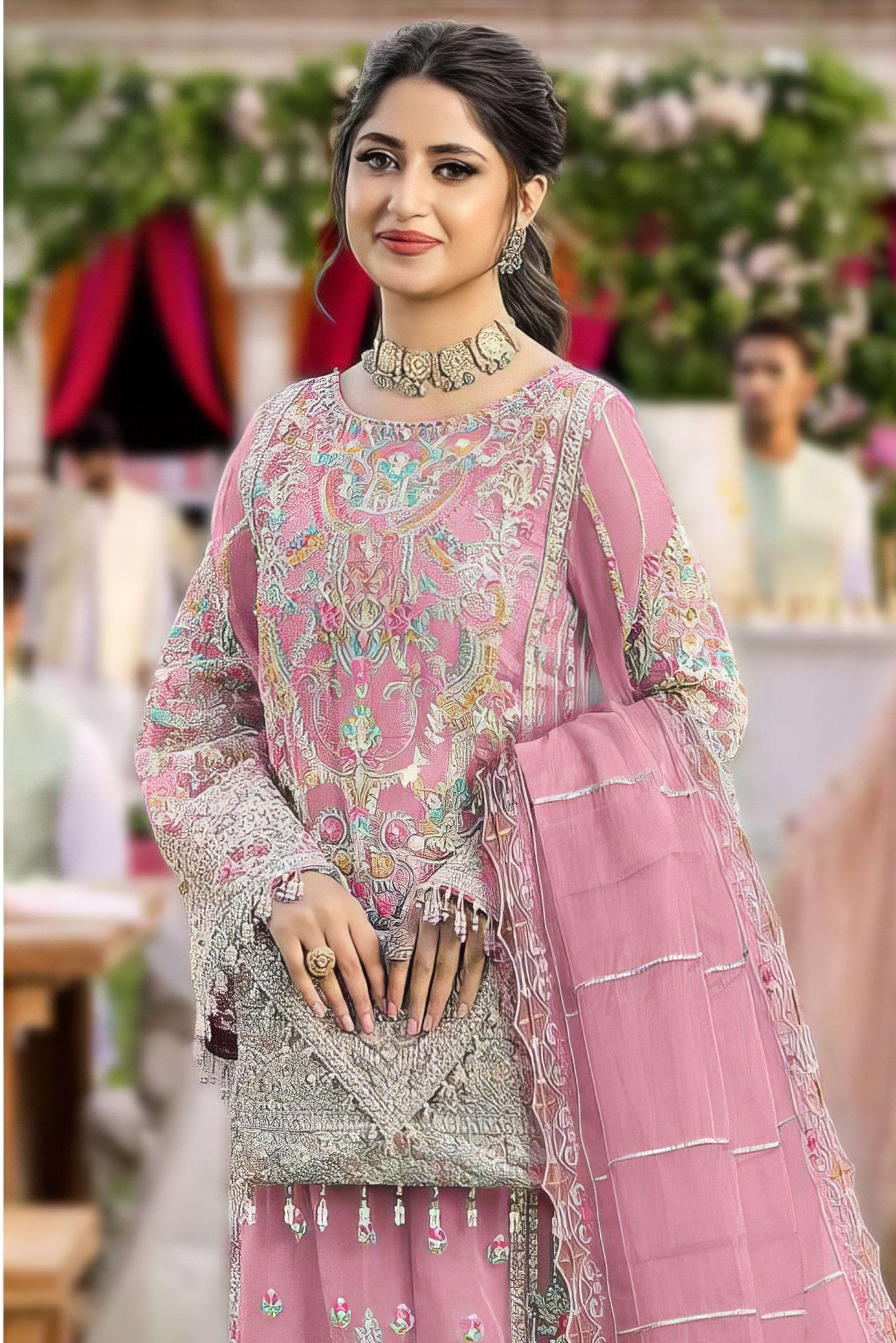 Sheer Radiance Embroidered Pakistani suit LXPK0033
