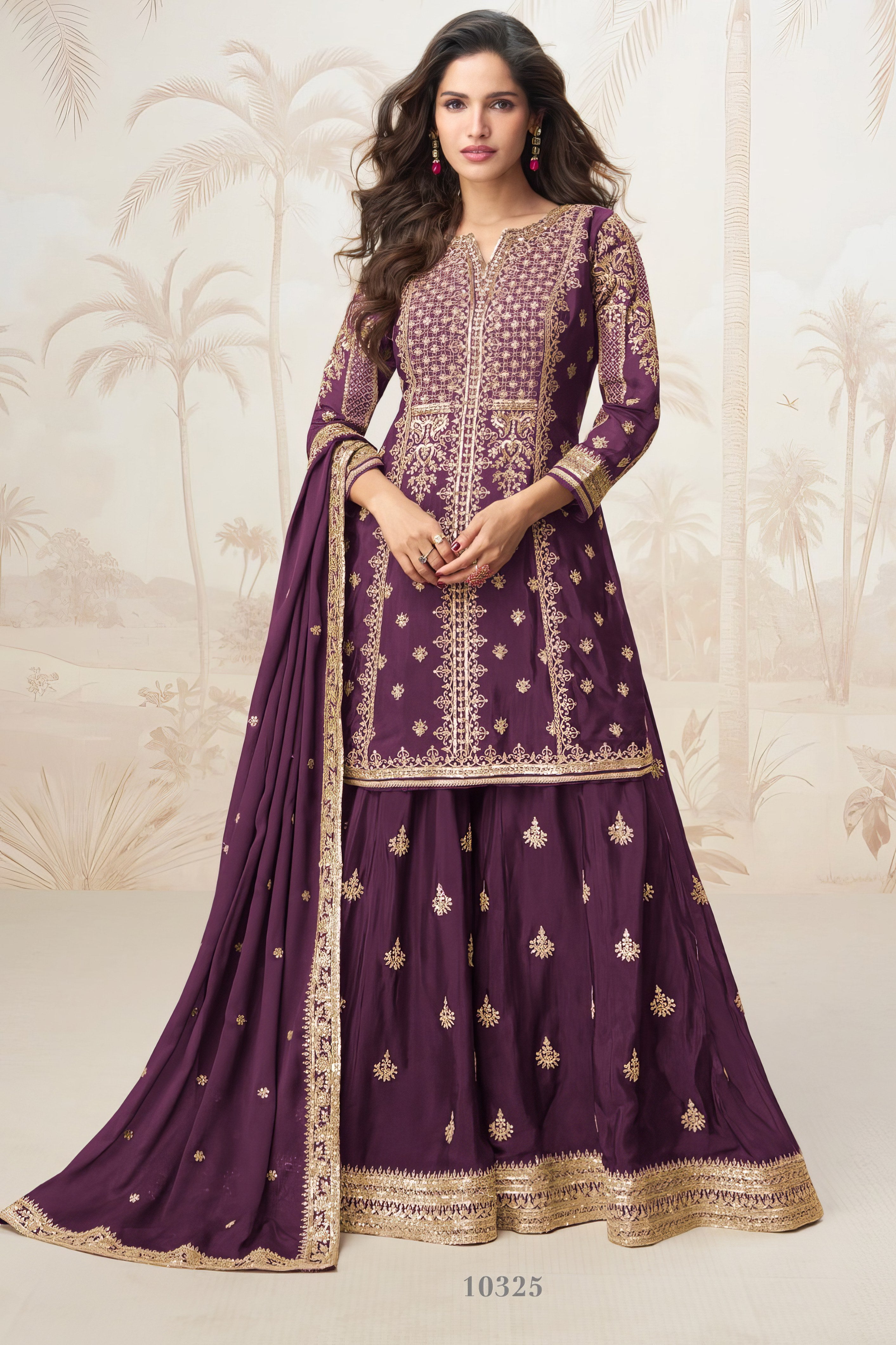 Premium chinnon Silky Sharara SuitLXSR0051