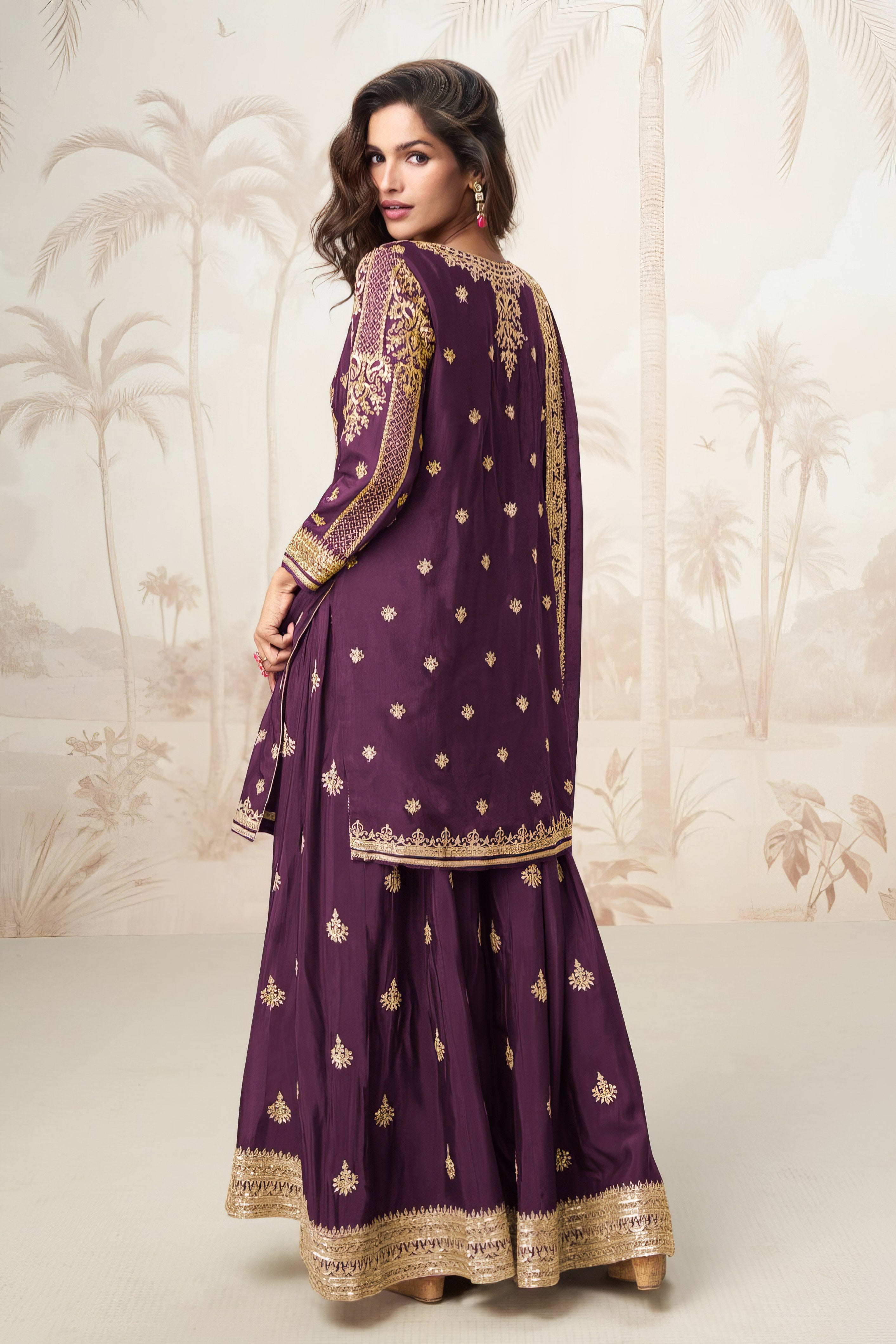 Premium chinnon Silky Sharara SuitLXSR0051