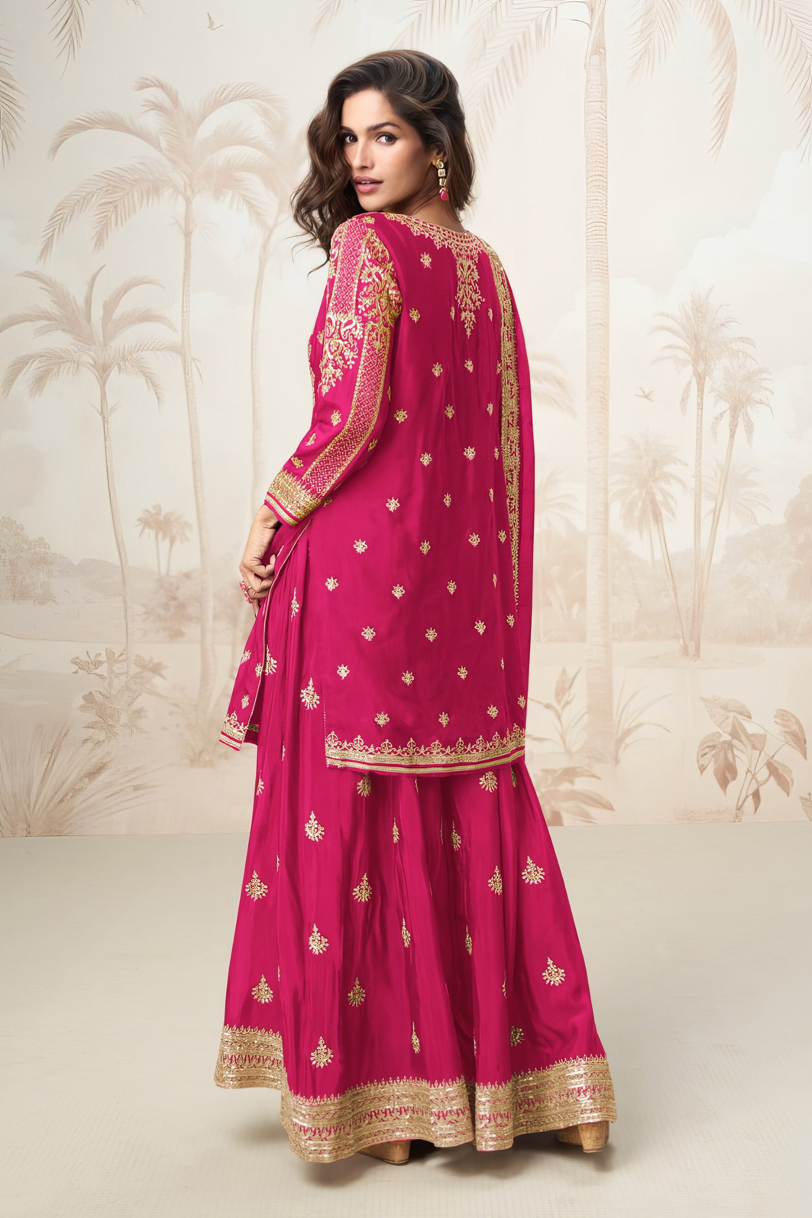 Premium chinnon Silky Sharara SuitLXSR0051