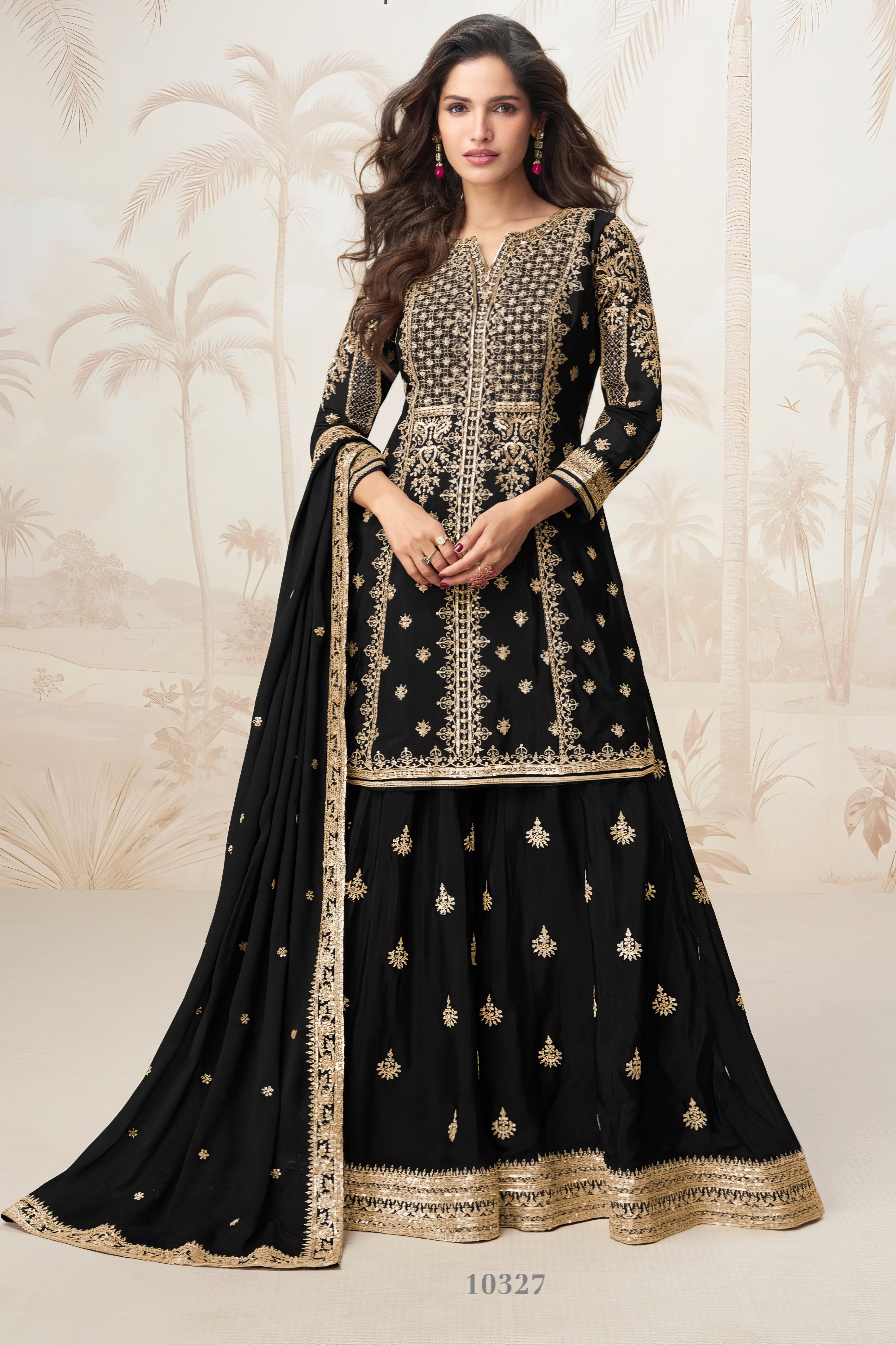 Premium chinnon Silky Sharara SuitLXSR0051