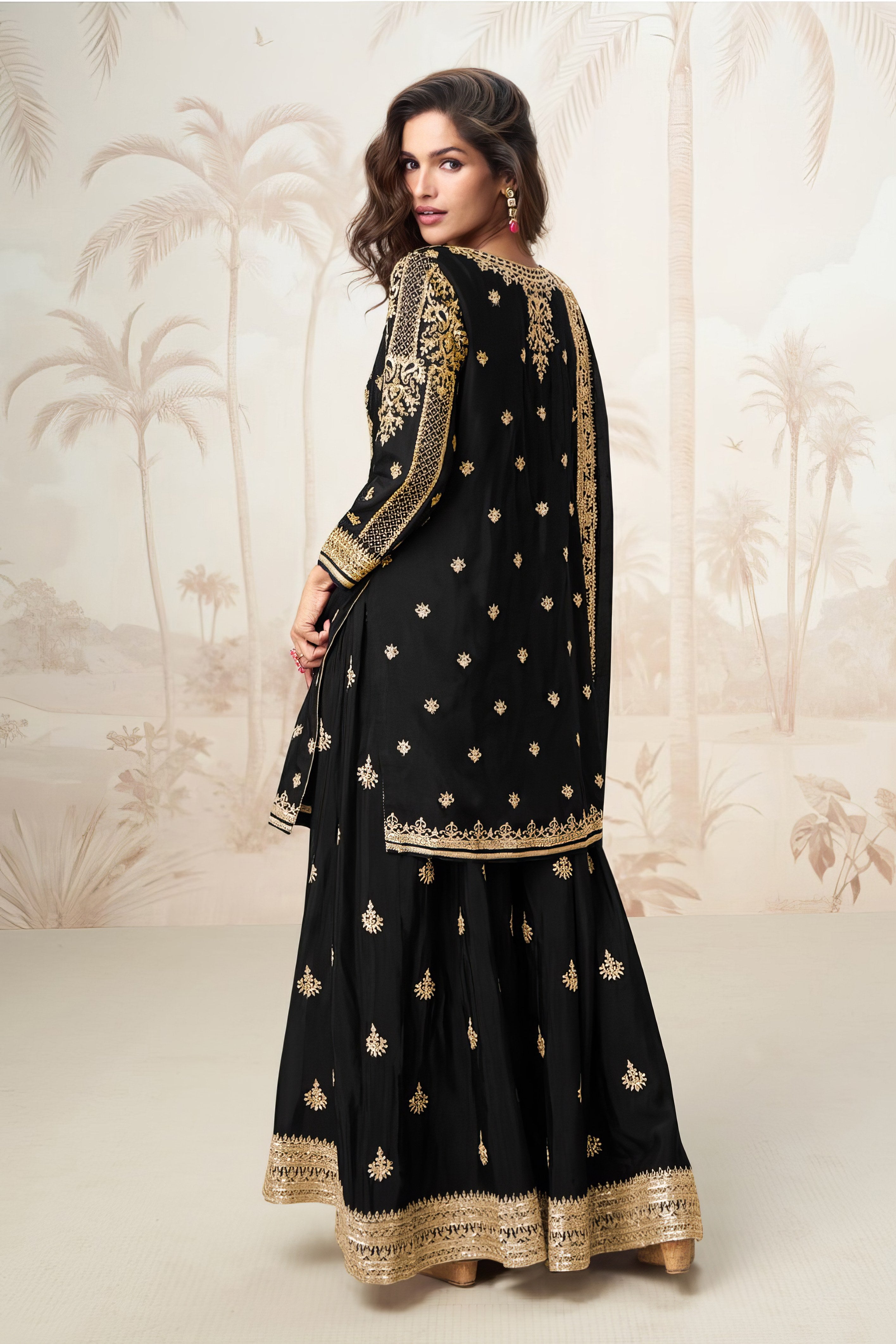 Premium chinnon Silky Sharara SuitLXSR0051