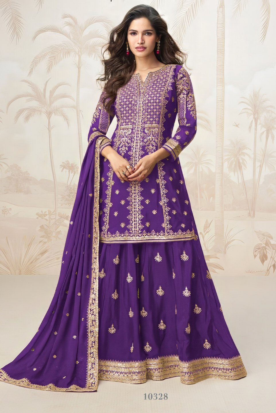 Premium chinnon Silky Sharara SuitLXSR0051