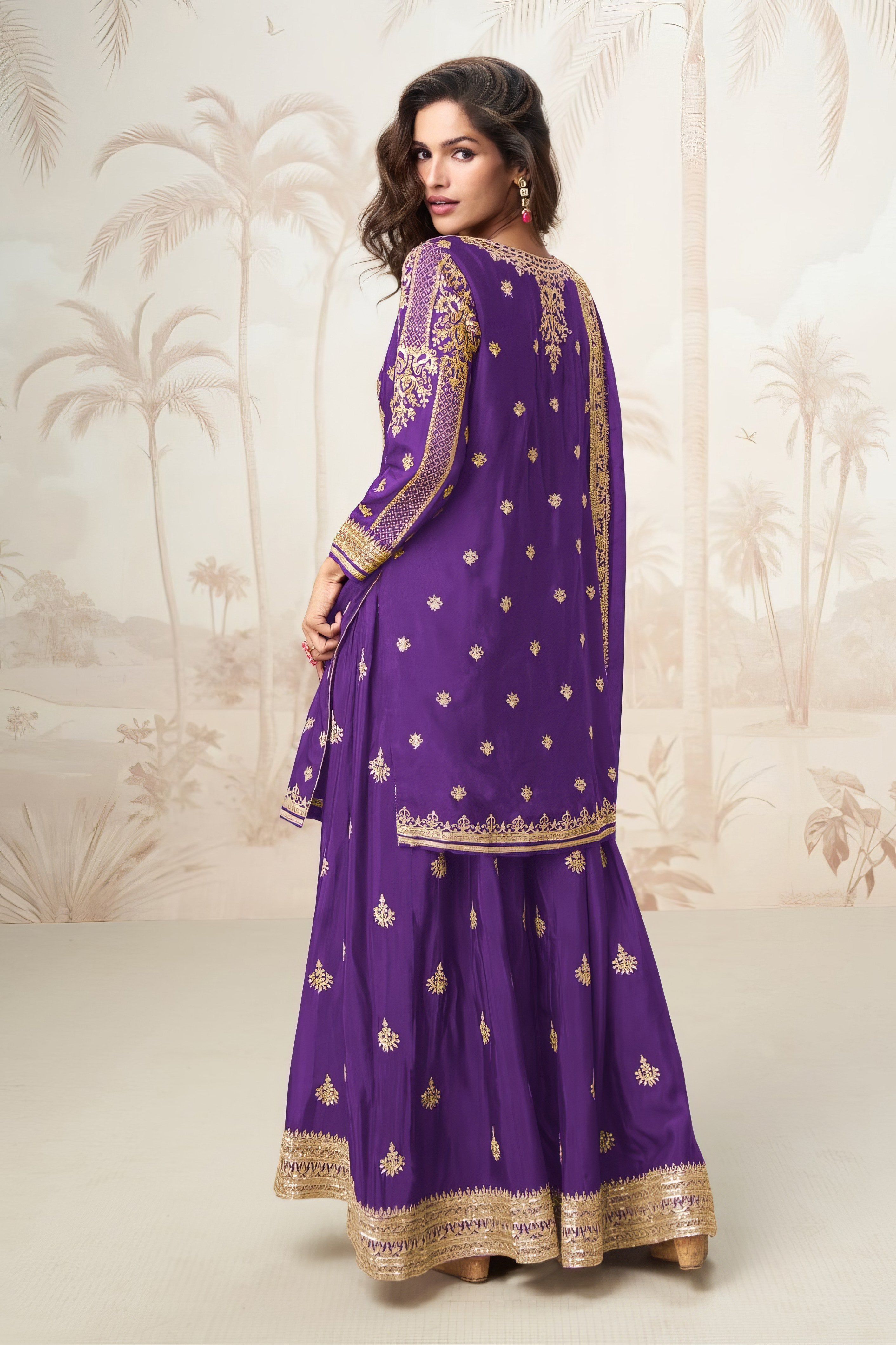 Premium chinnon Silky Sharara SuitLXSR0051