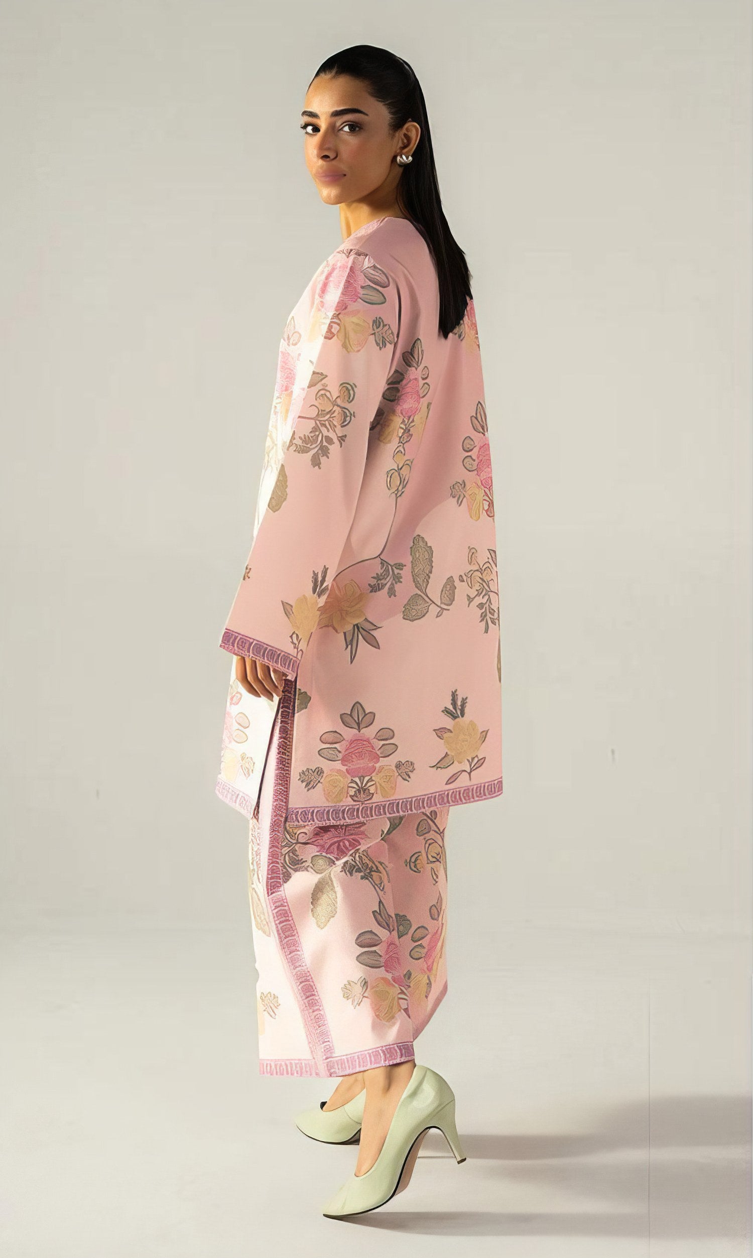 Pink Colour Floral Printed CO'ORD SET CD0006