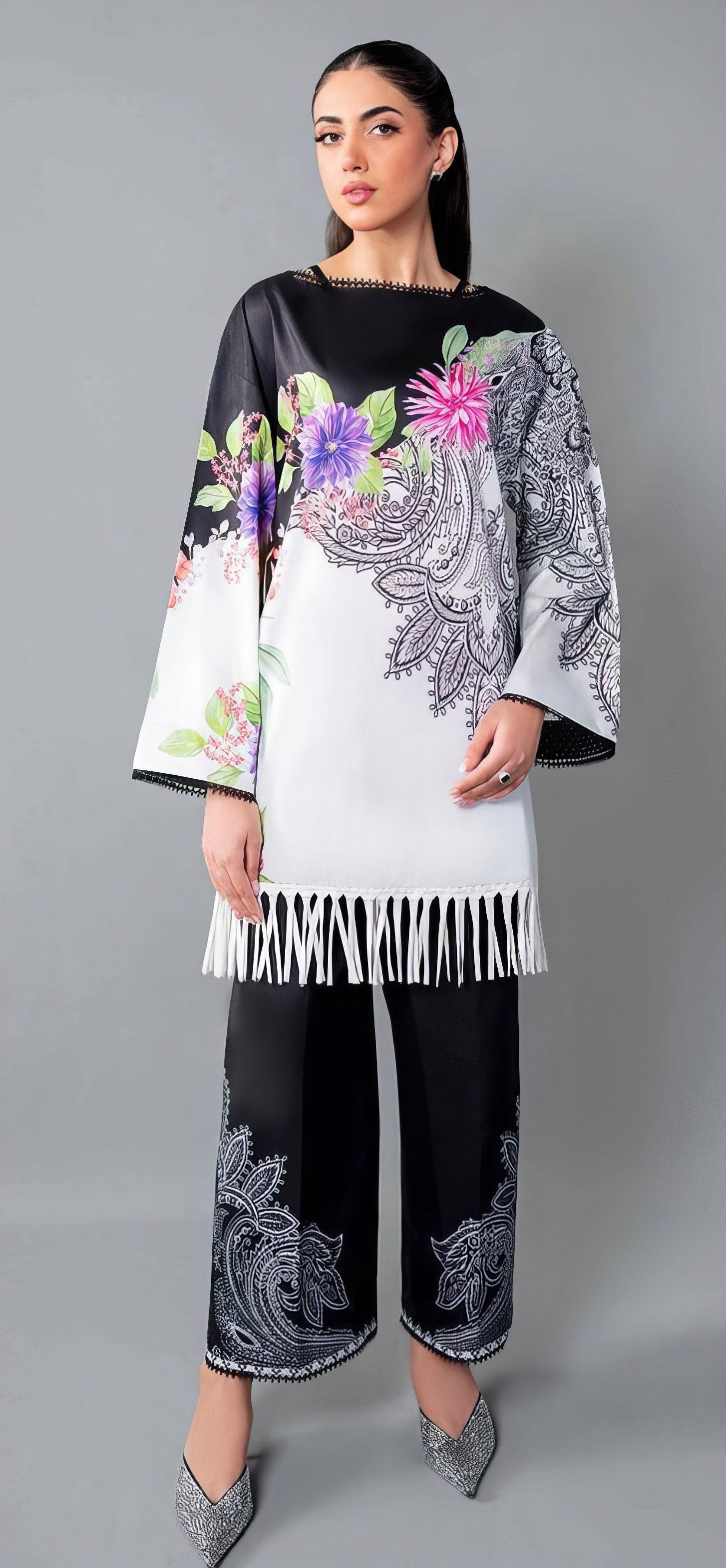 Black & white Printed CO'ORD SET CD0004