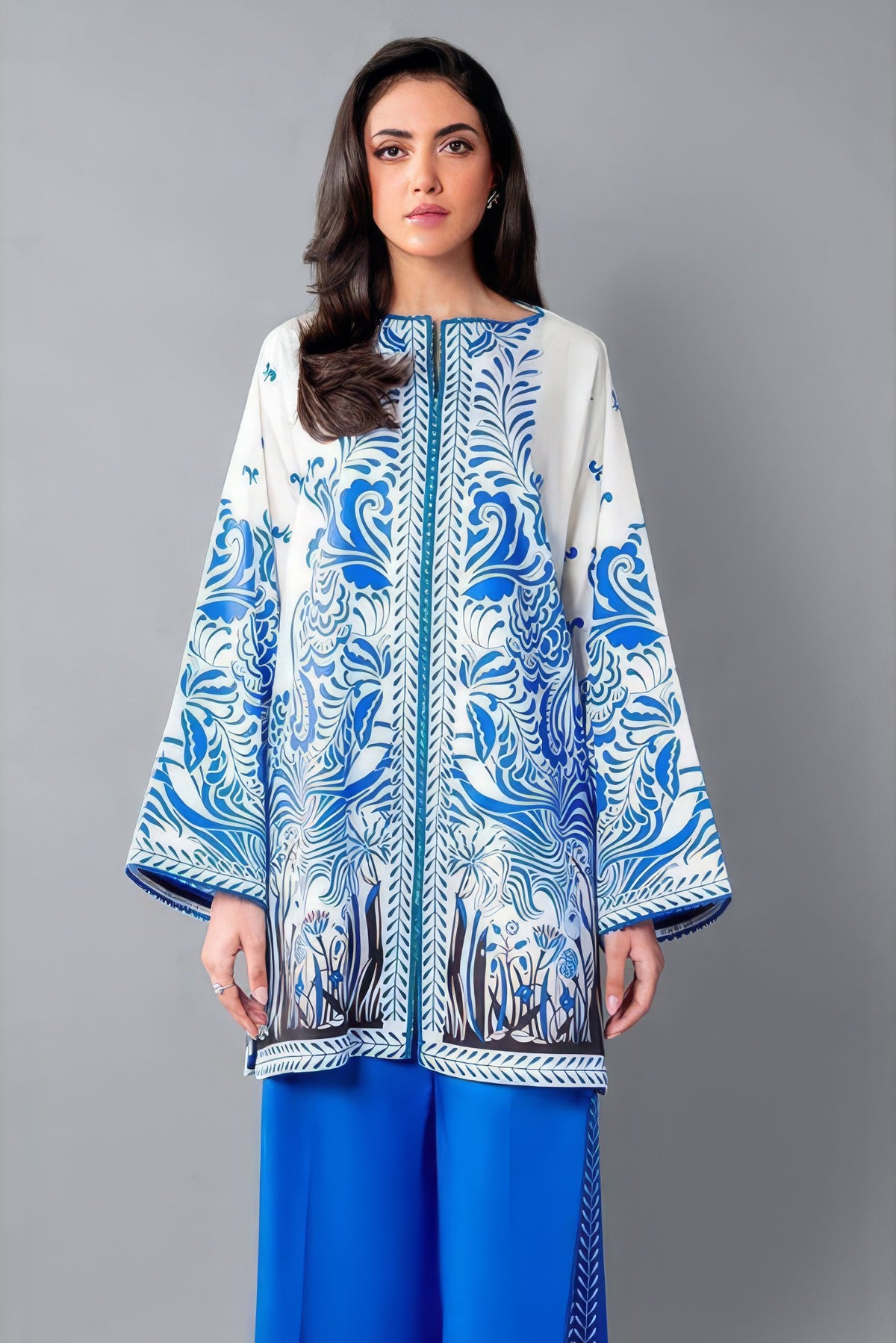 Sky blue & White Printed CO'ORD SET CD0005