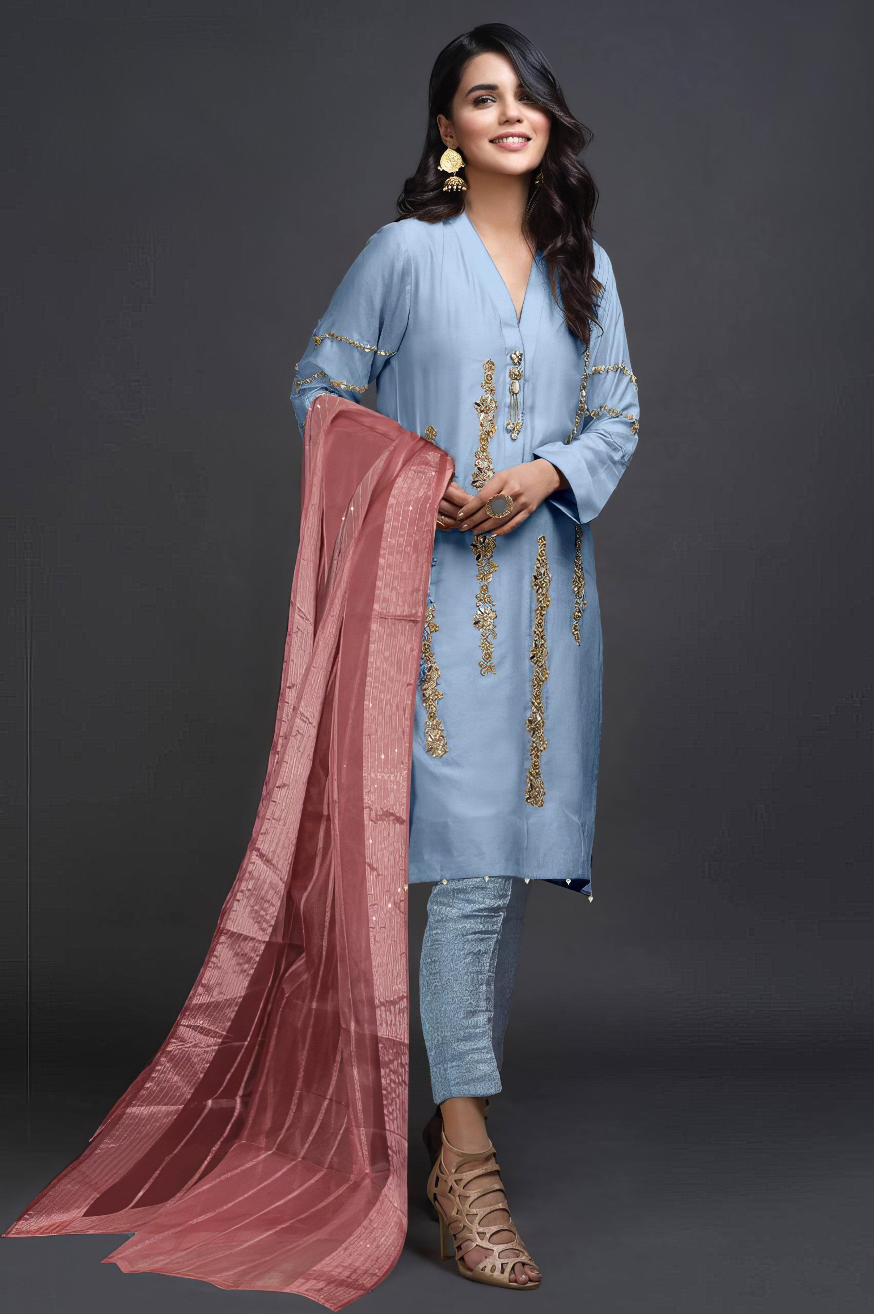 Gulnaar Blush +Pakistani Suit LXPK0061