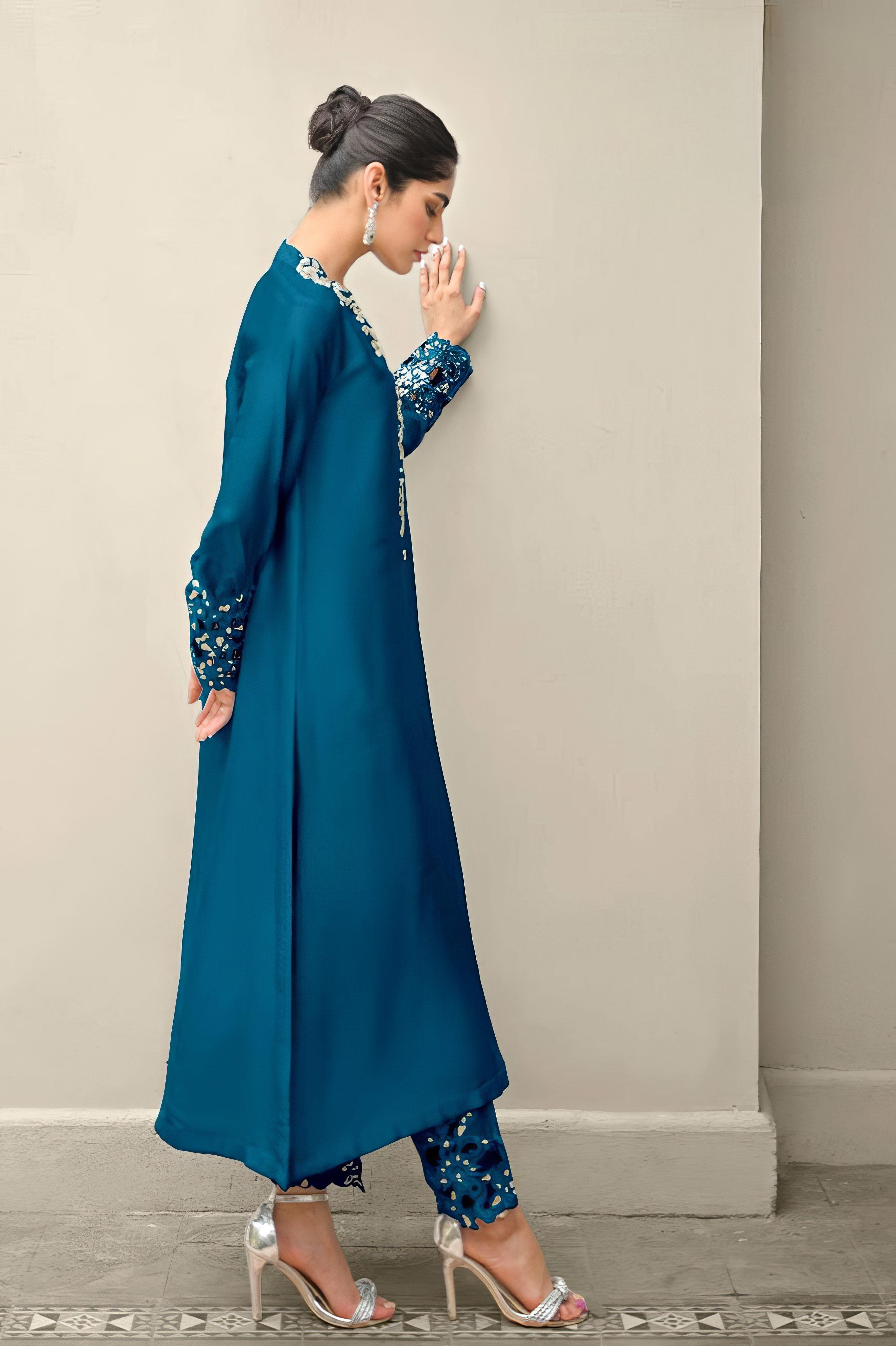 Sahiba Embroidered Satin Pakistani Suit LXPK0070