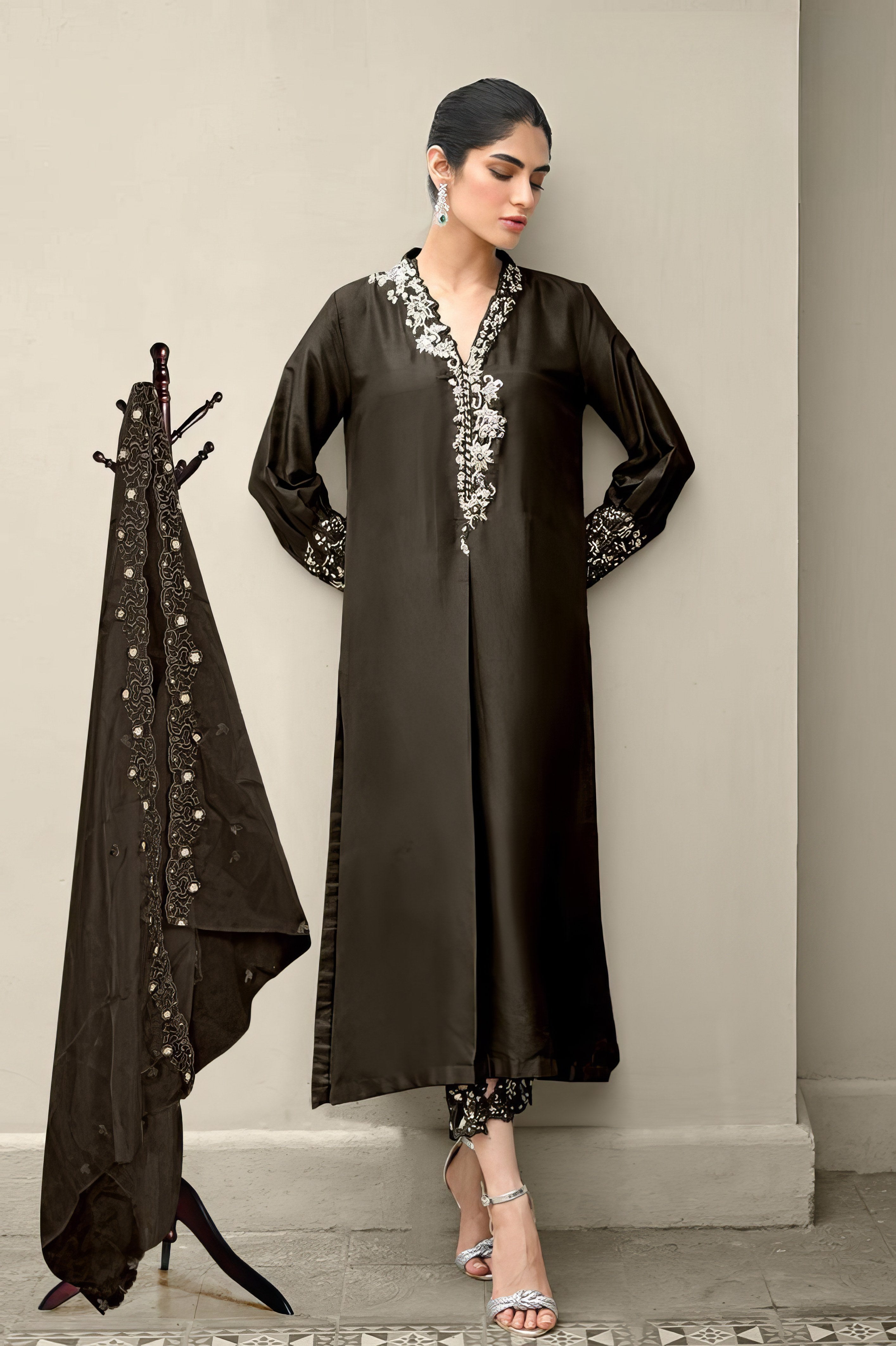Sahiba Embroidered Satin Pakistani Suit LXPK0070