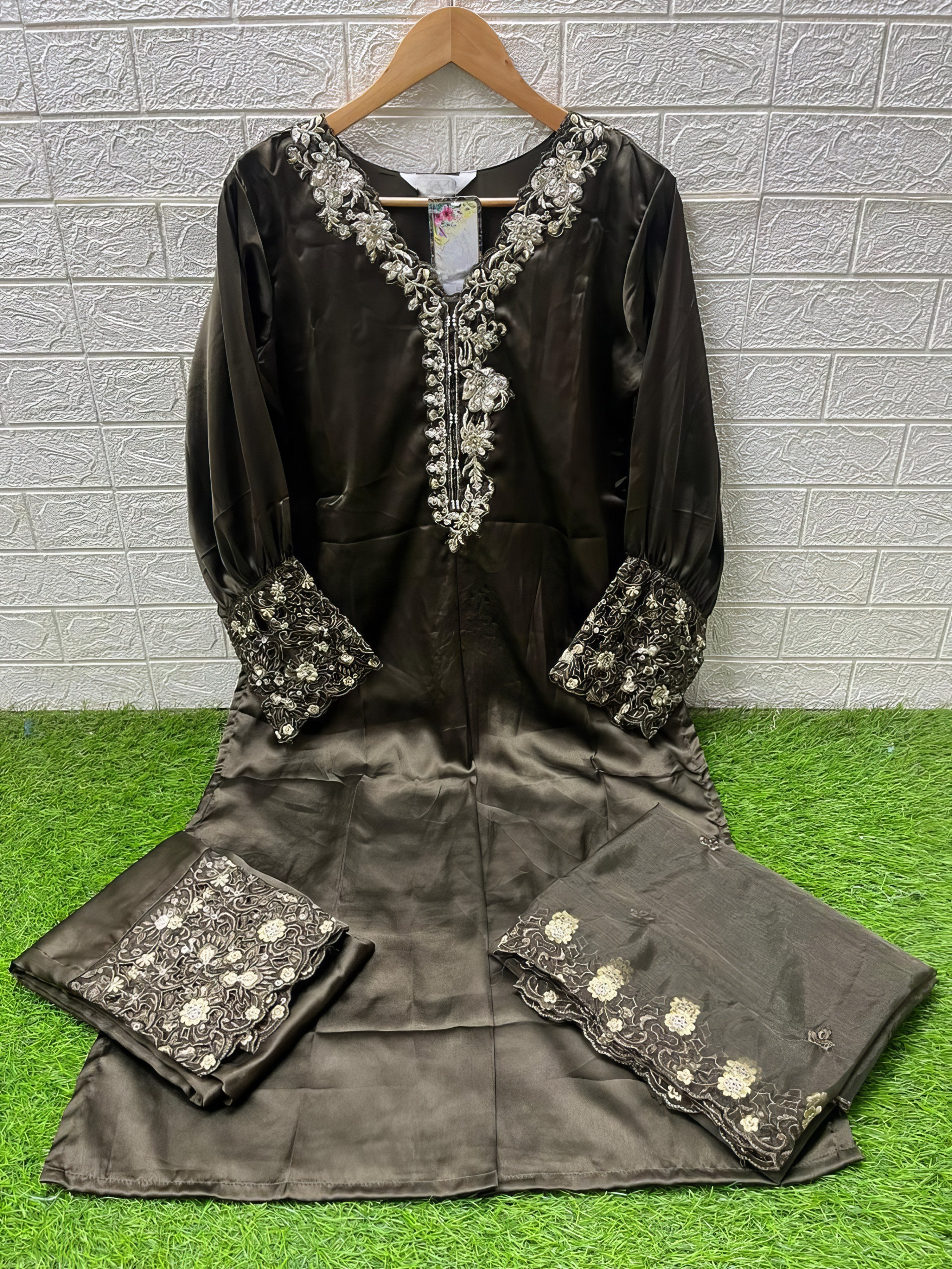 Sahiba Embroidered Satin Pakistani Suit LXPK0070