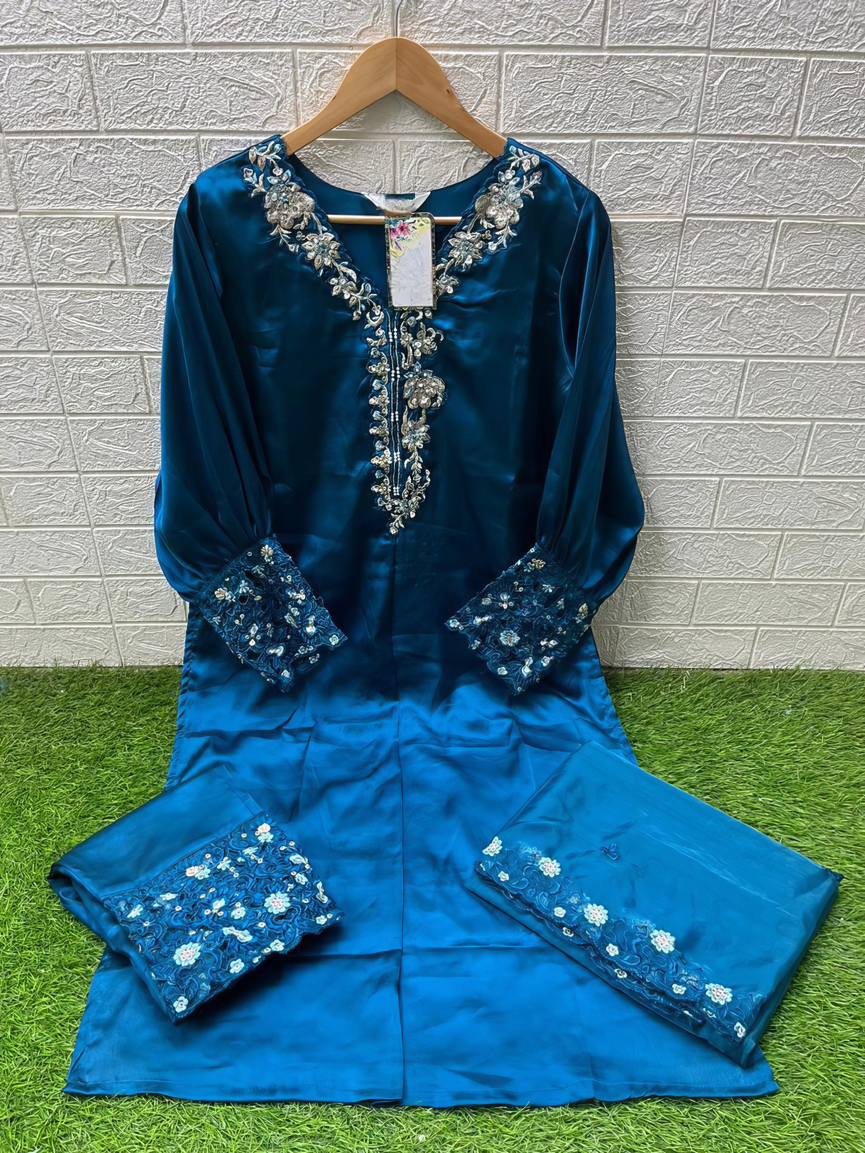 Sahiba Embroidered Satin Pakistani Suit LXPK0070