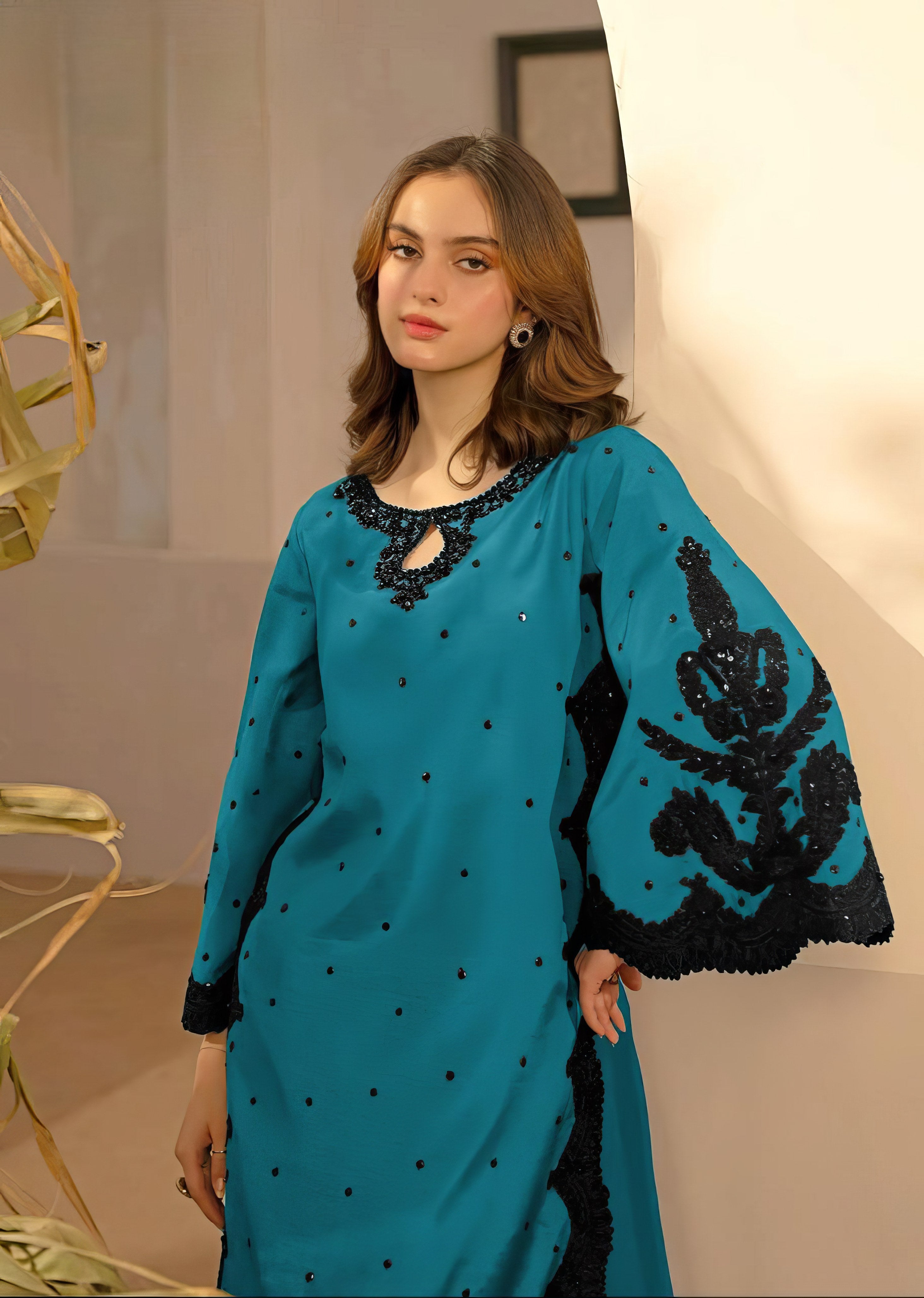 Ishya Cutwork Bell Sleeve Pakistani Suit LXPK0074