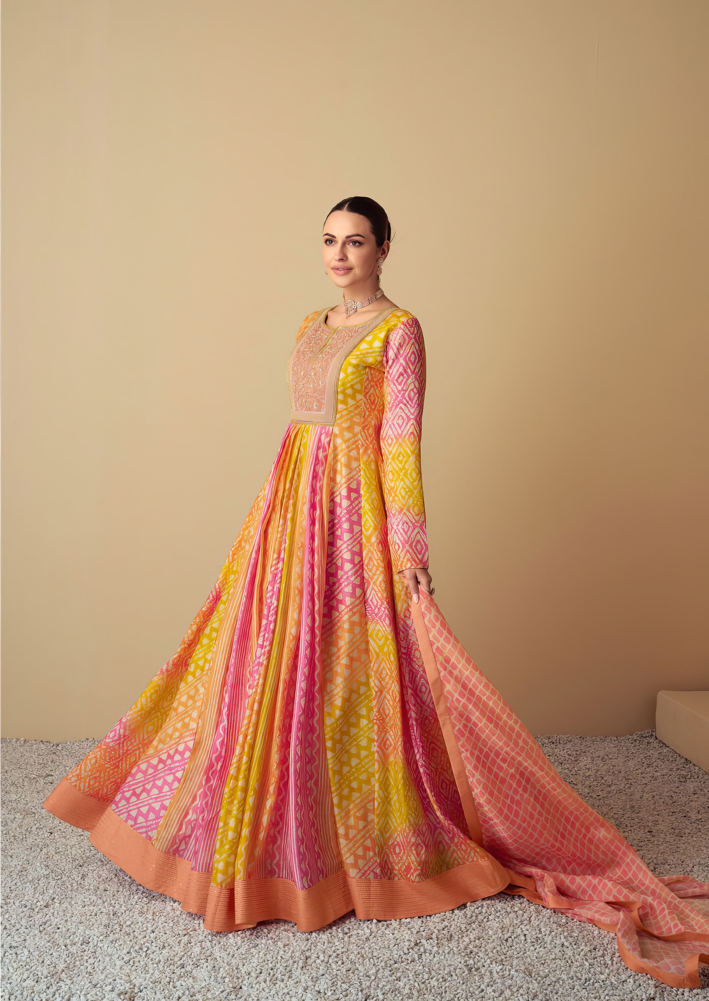 Real Muslin Digital Printed Gown LXGW0042