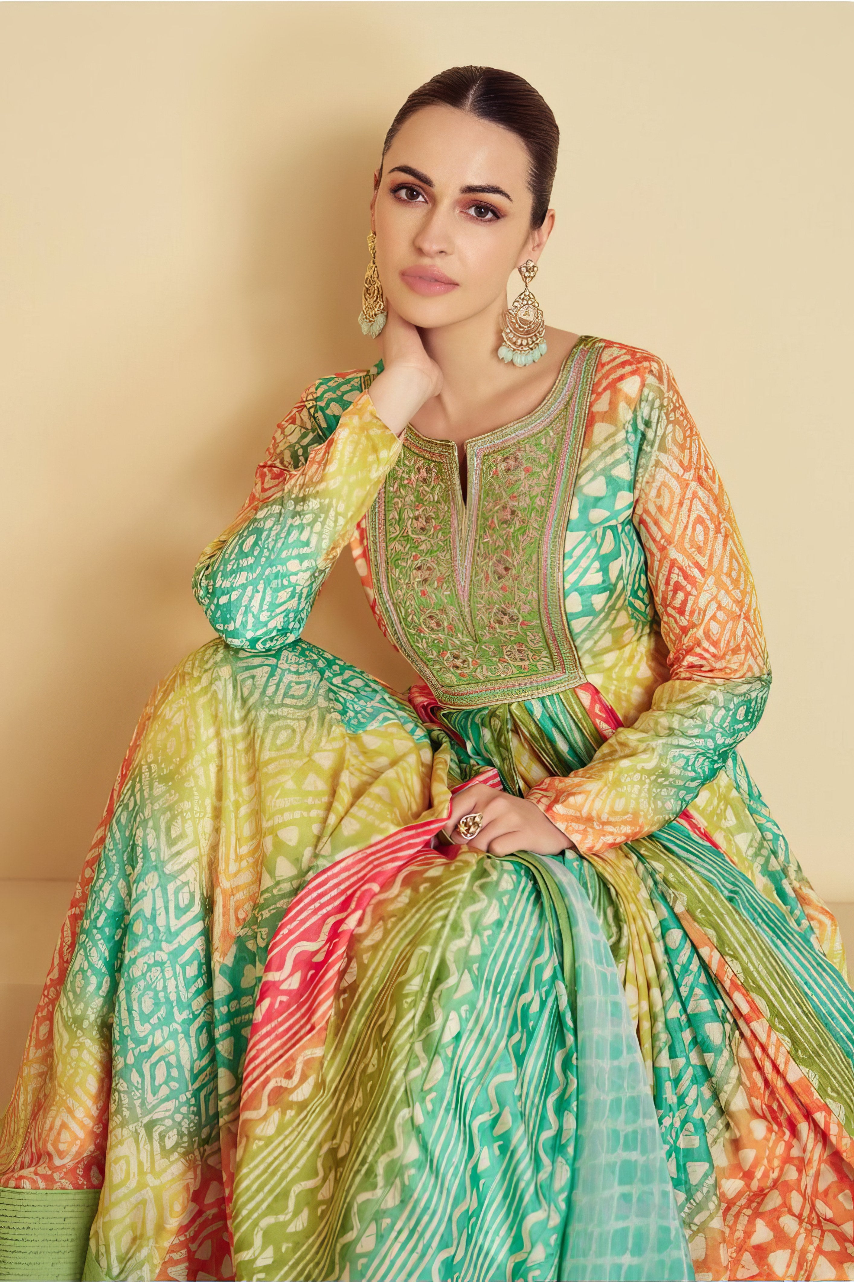 Real Muslin Digital Printed Gown LXGW0042