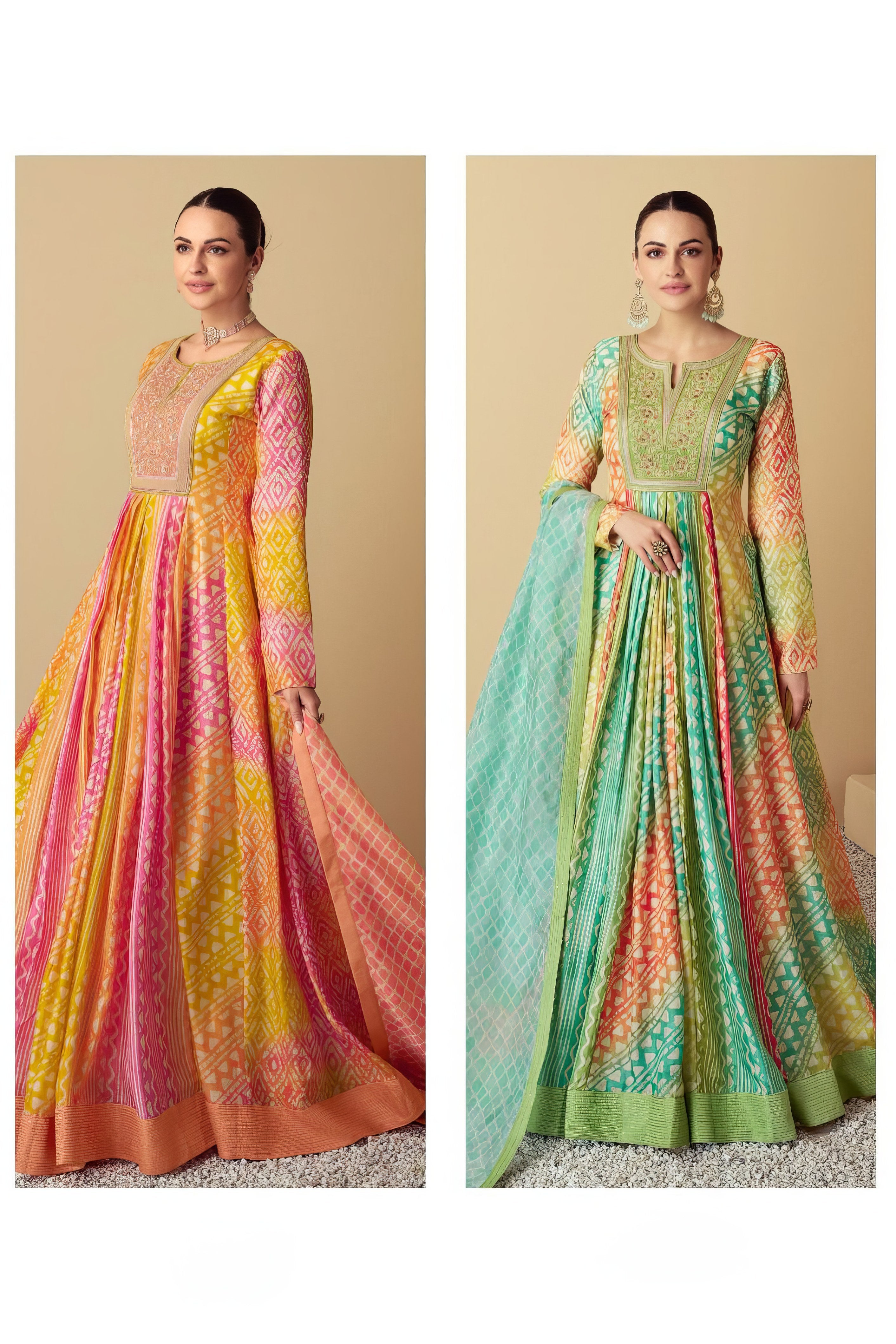 Real Muslin Digital Printed Gown LXGW0042