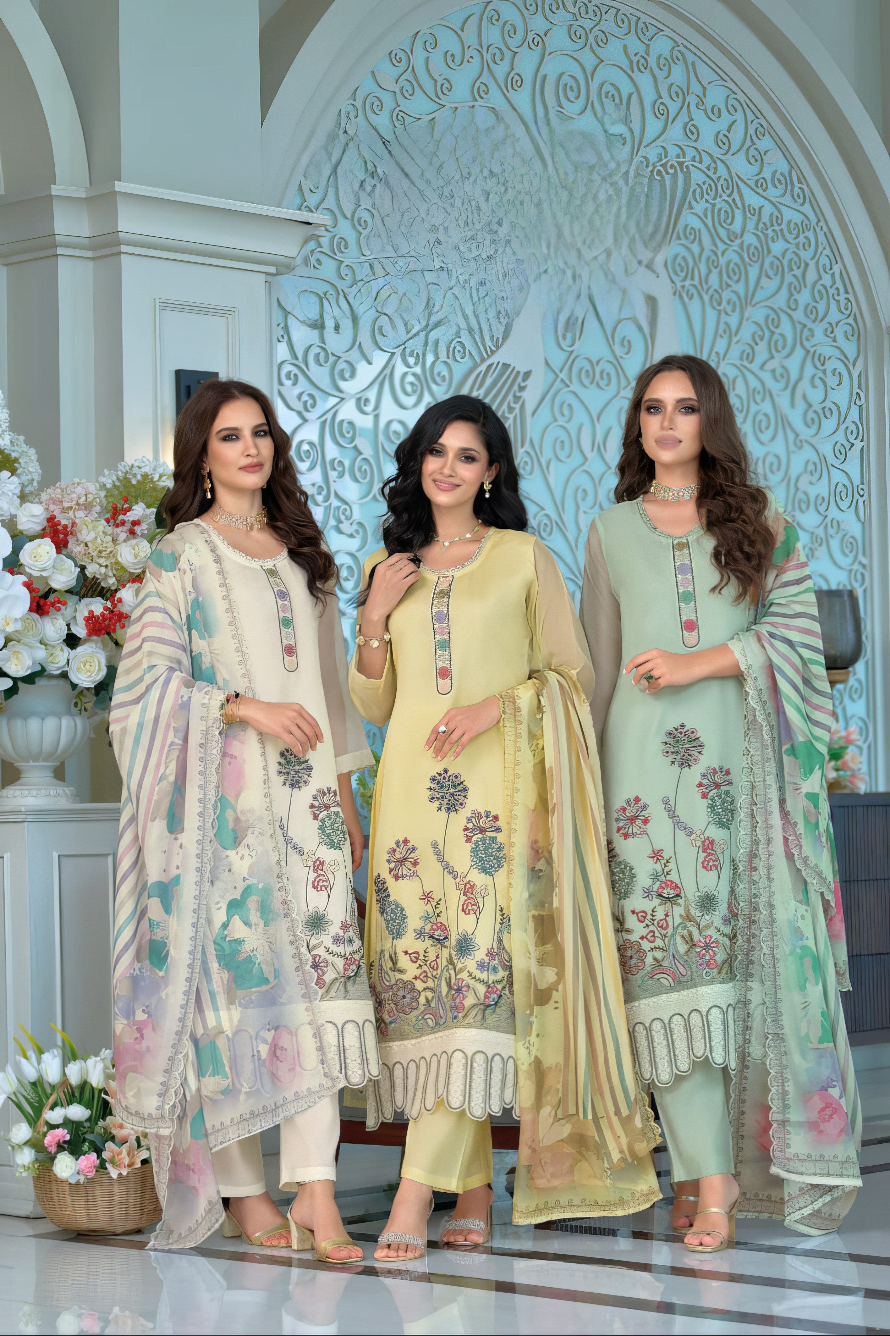 Noor Organza Embroidered Pakistani Suit LXPK0078