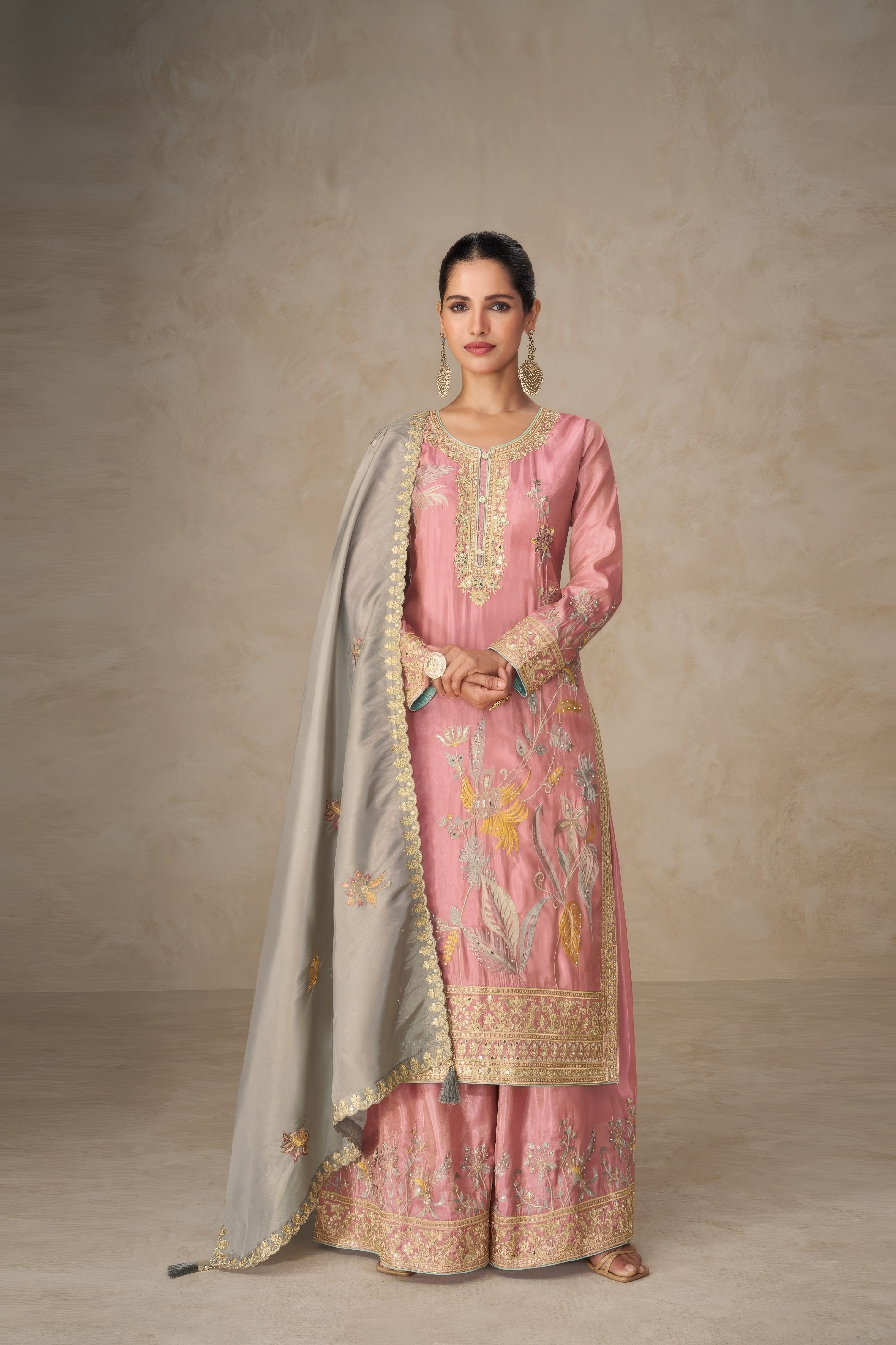 Emboridred Premium Plazo Suit LXSR0086