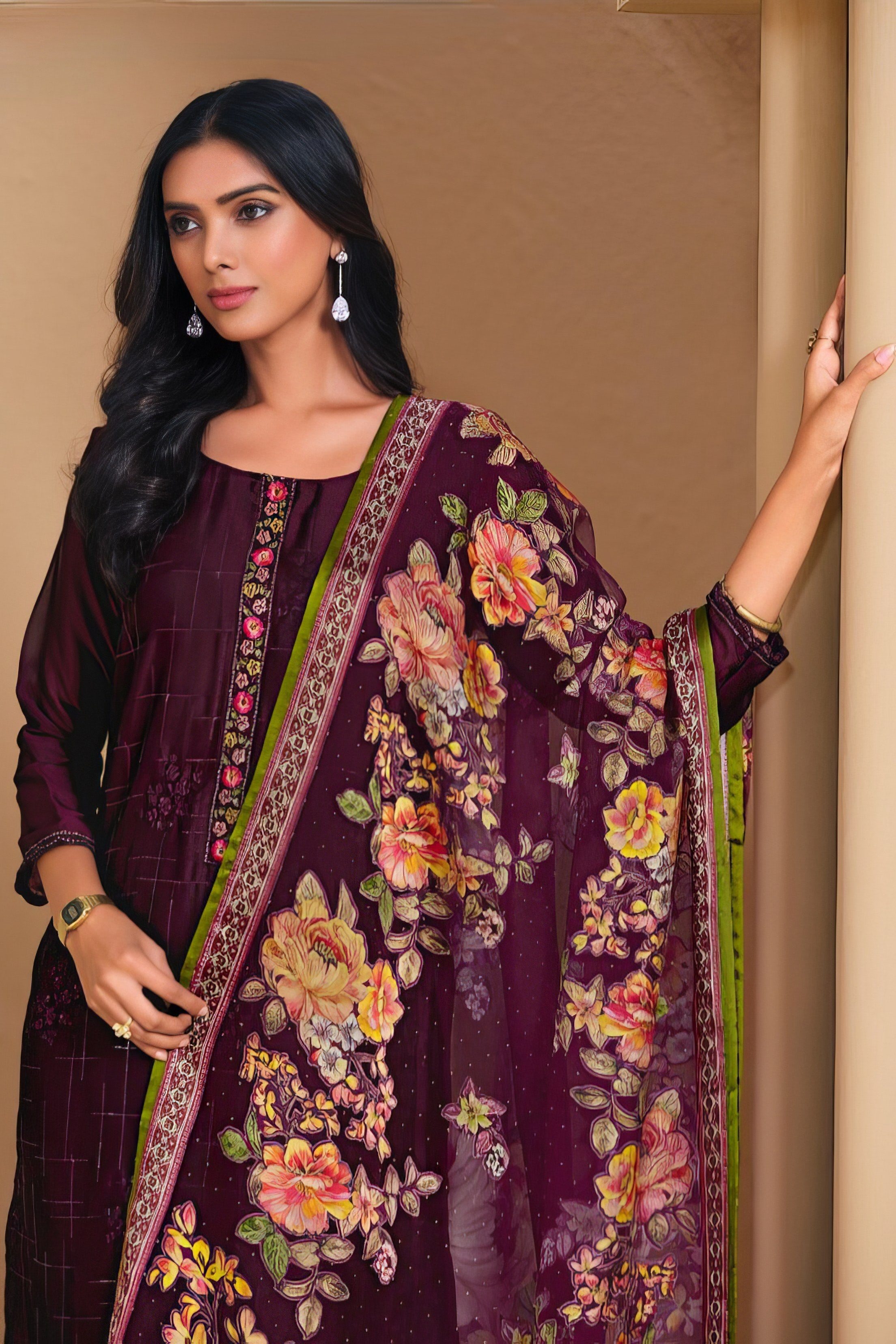 Floral printed Luxury Suit LXST0058