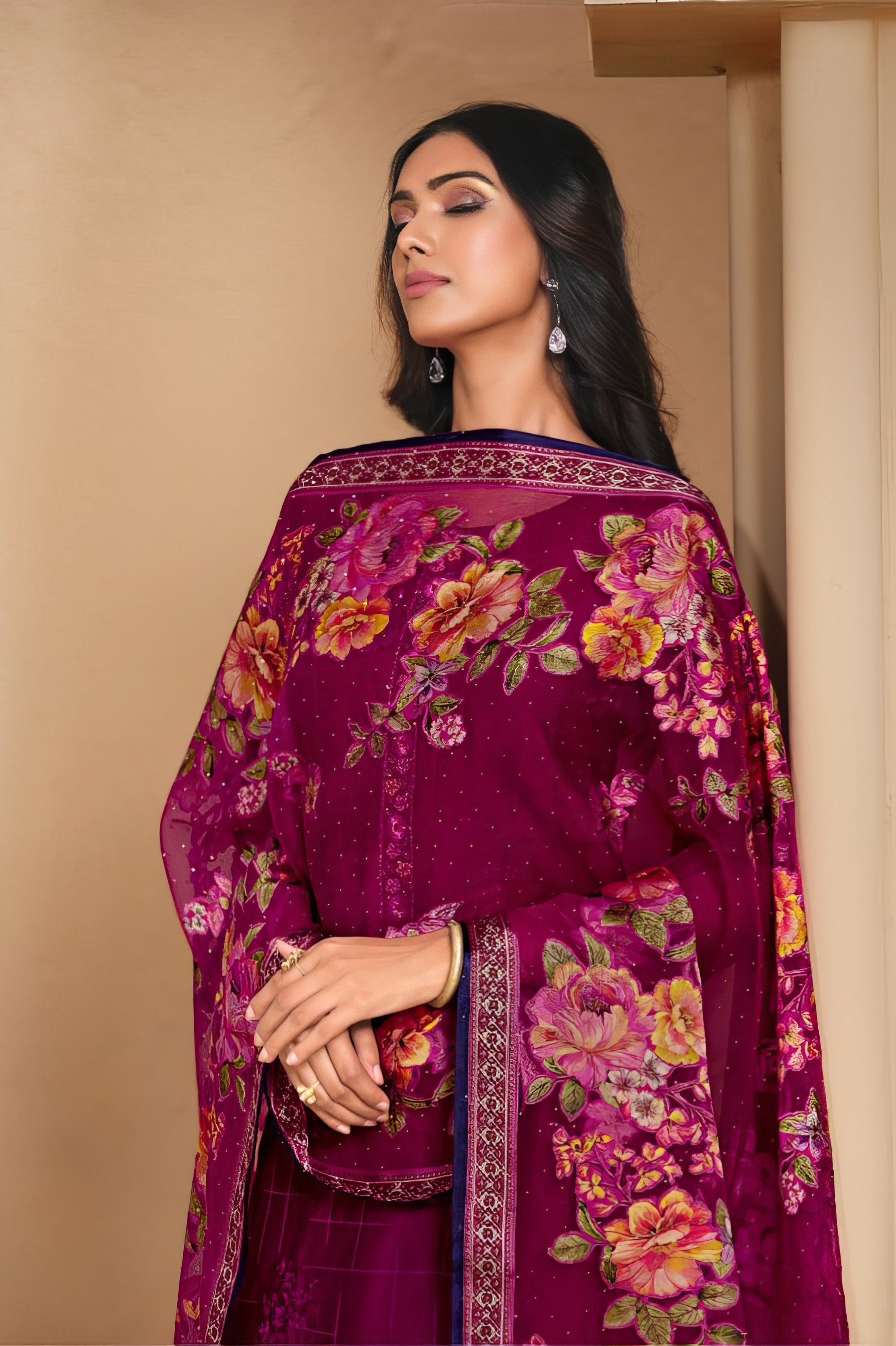 Floral printed Luxury Suit LXST0058
