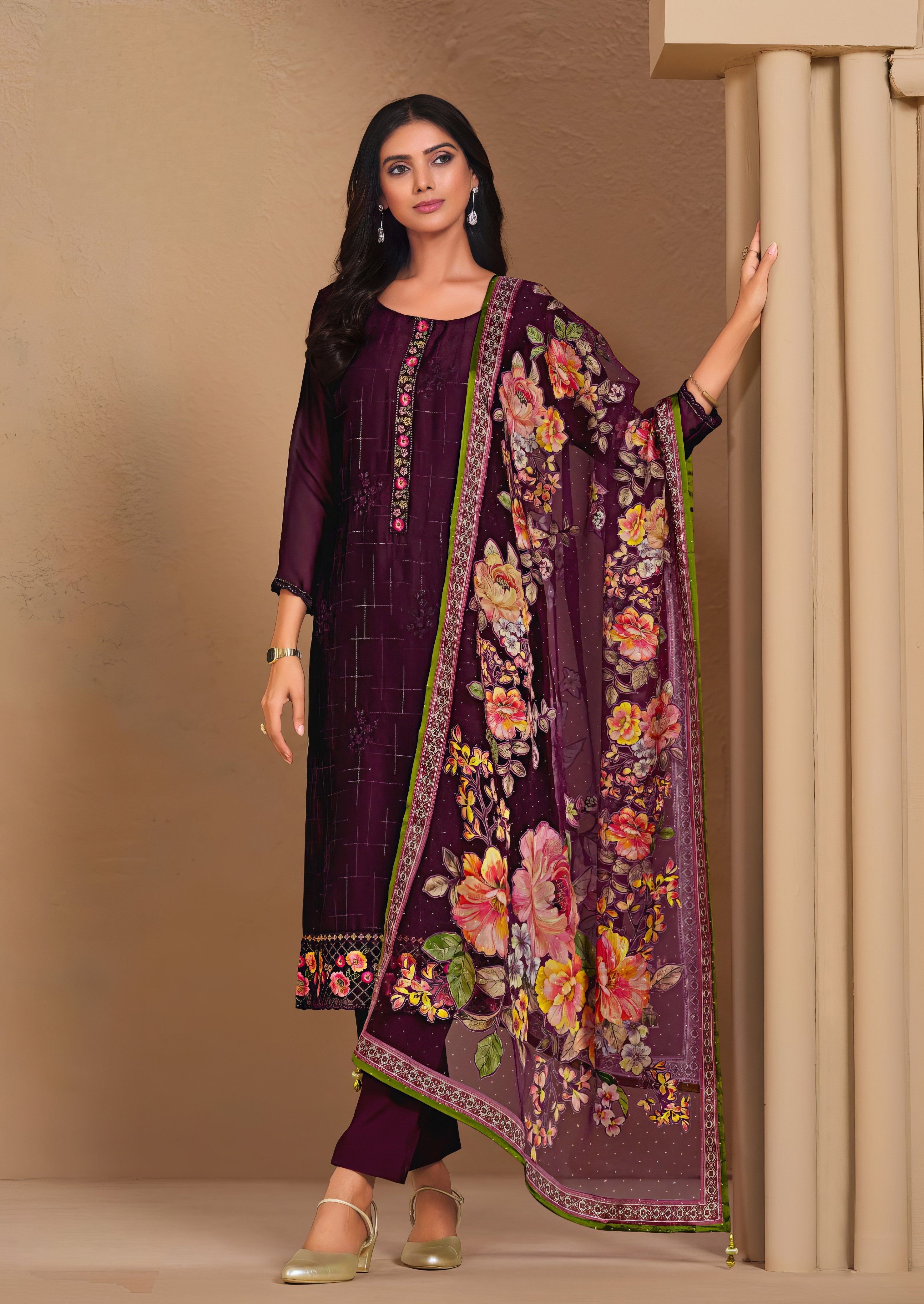 Floral printed Luxury Suit LXST0058