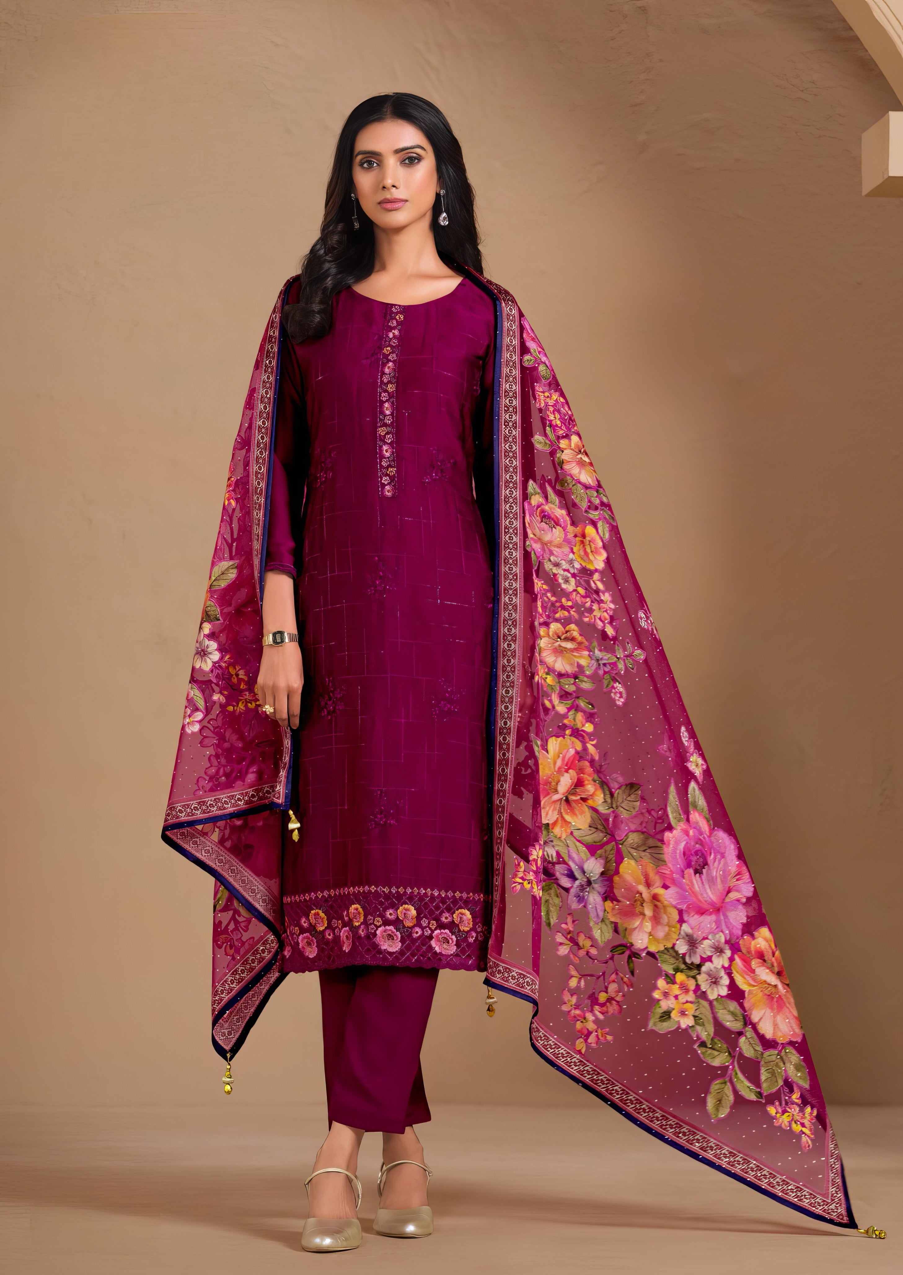 Floral printed Luxury Suit LXST0058