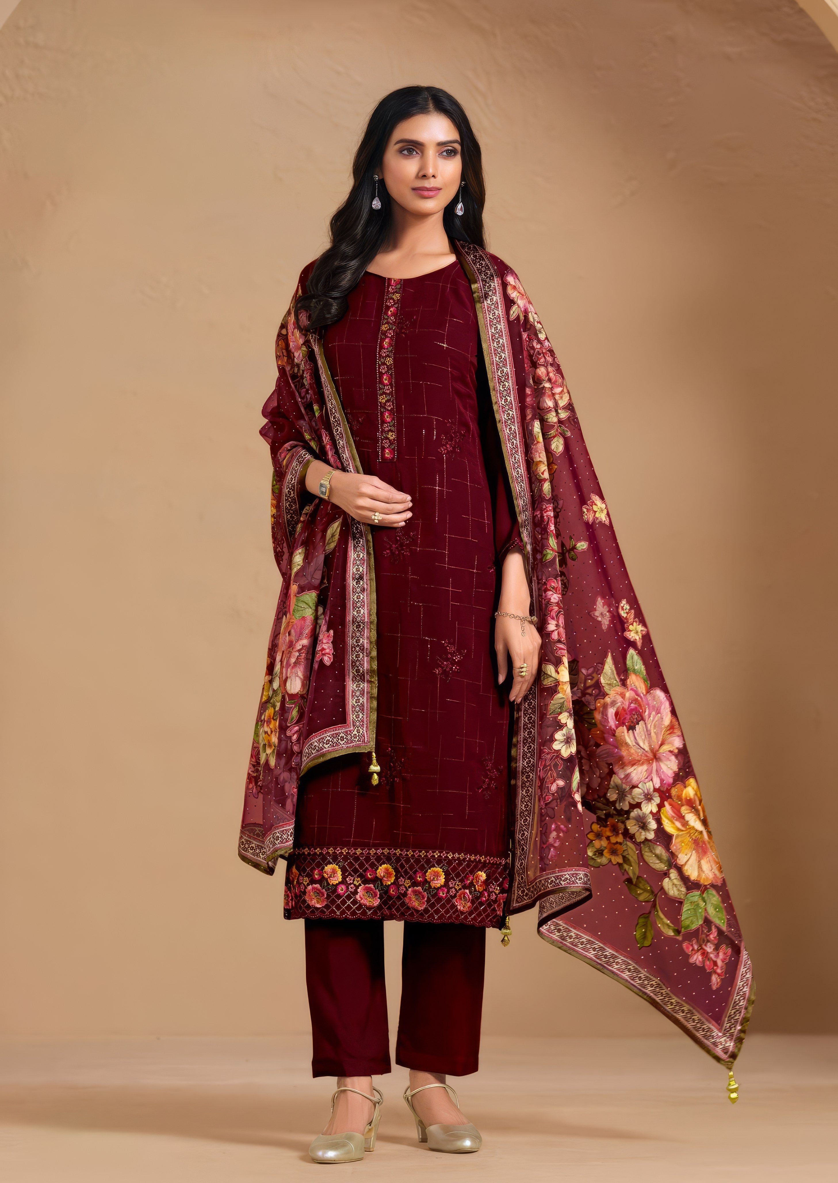 Floral printed Luxury Suit LXST0058