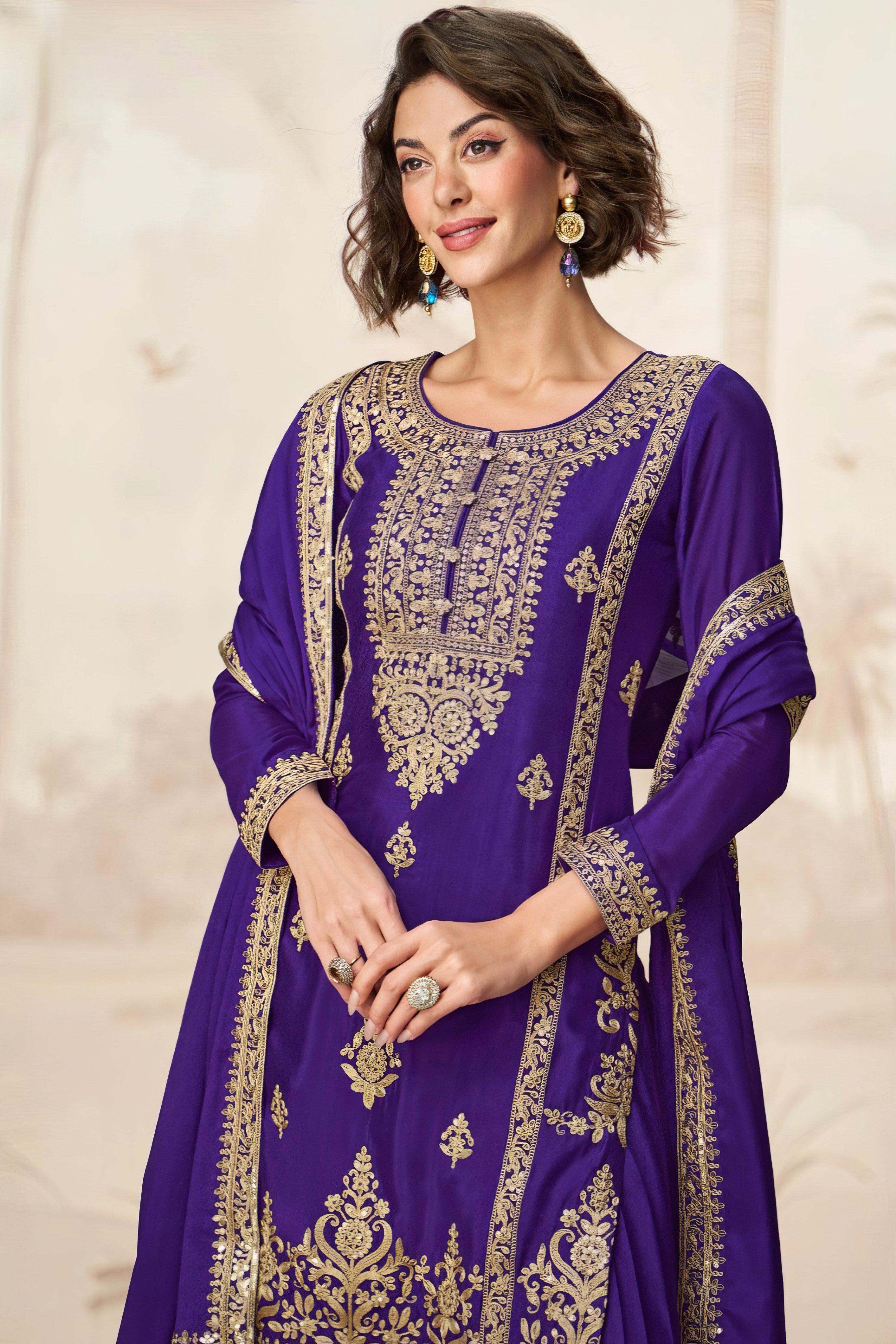 Embroidred Premium Plazzo Suit LXSR0092
