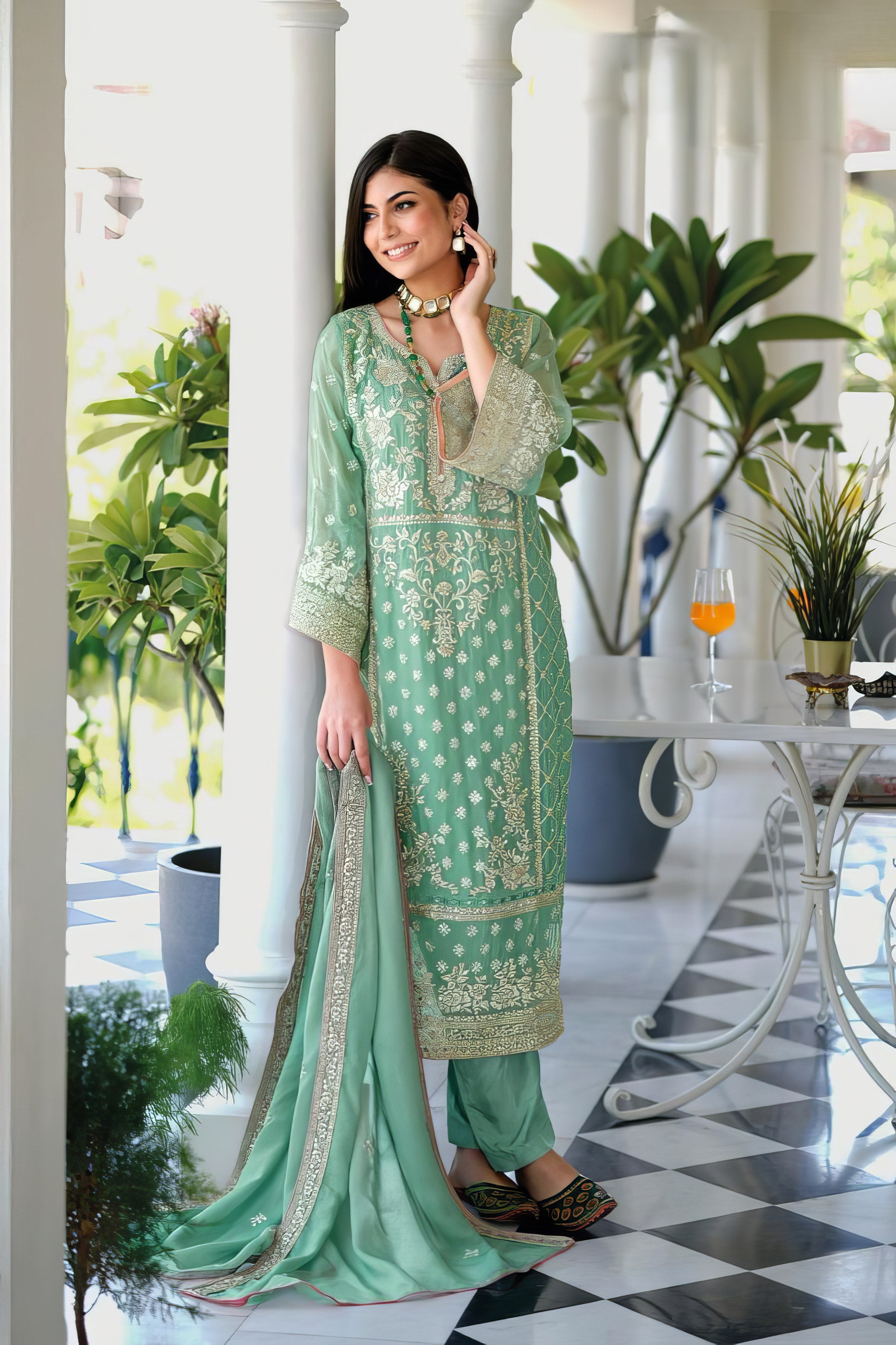 Floral Design Pakistani Suit LXPK0087