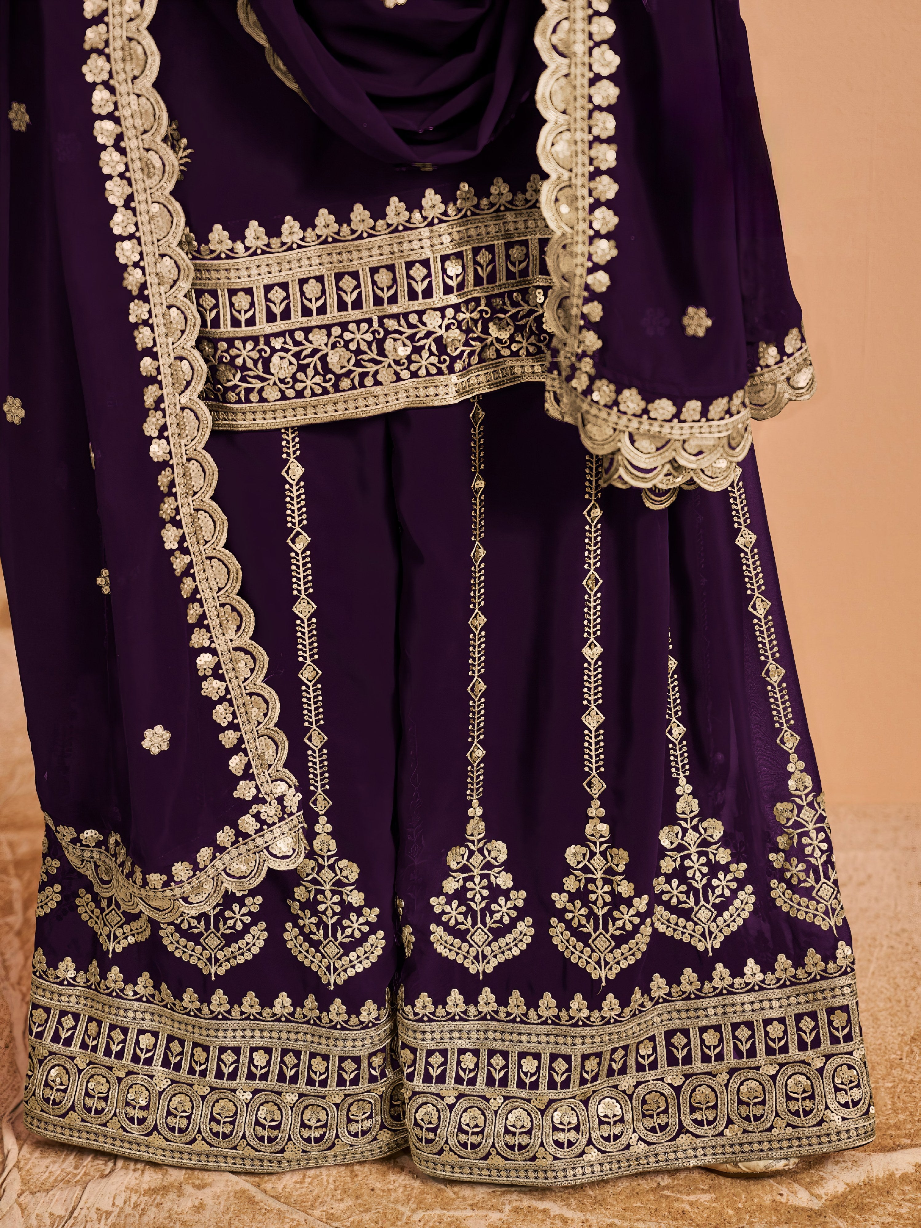 Georgette Plazzo Set Sharara LXSR0097