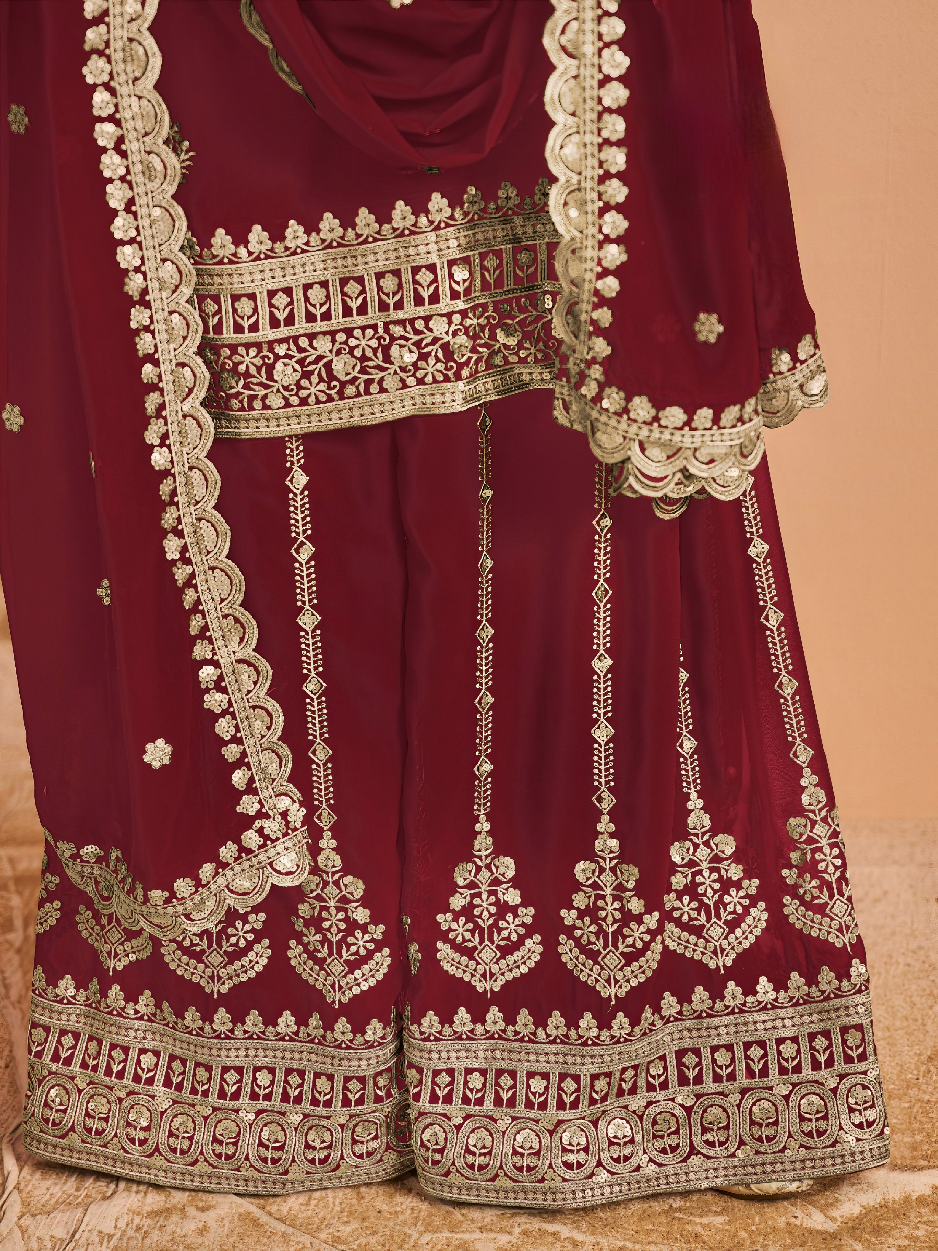 Georgette Plazzo Set Sharara LXSR0097