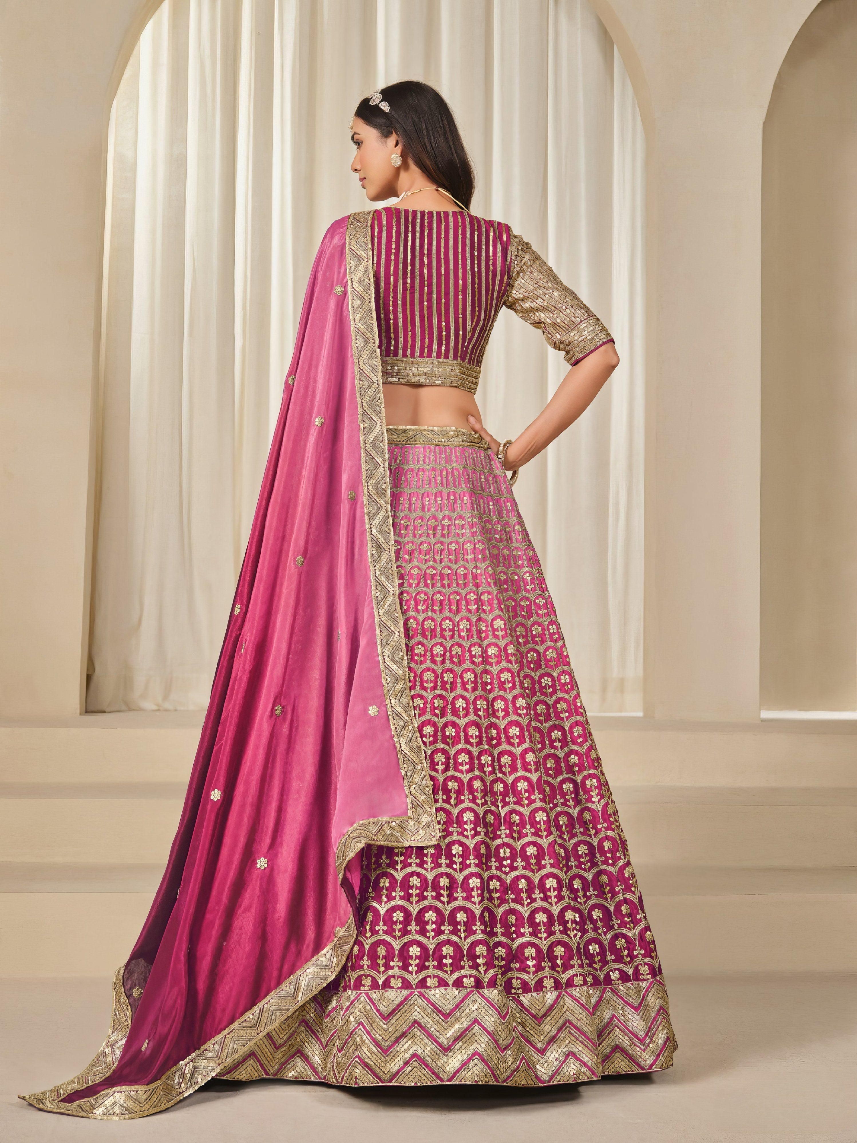 Premium Chinon Silk Lehenga LXLG0028