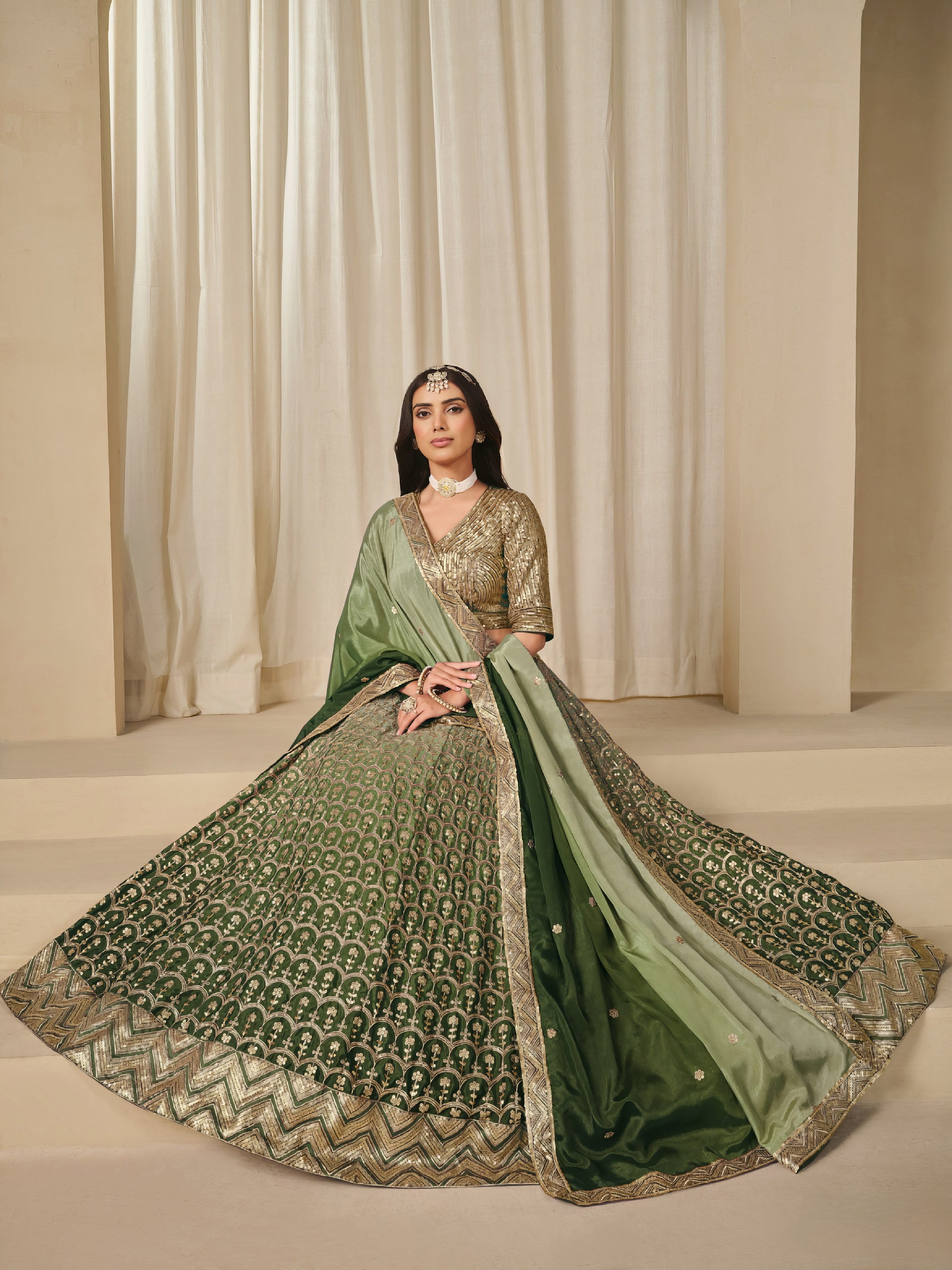 Premium Chinon Silk Lehenga LXLG0028