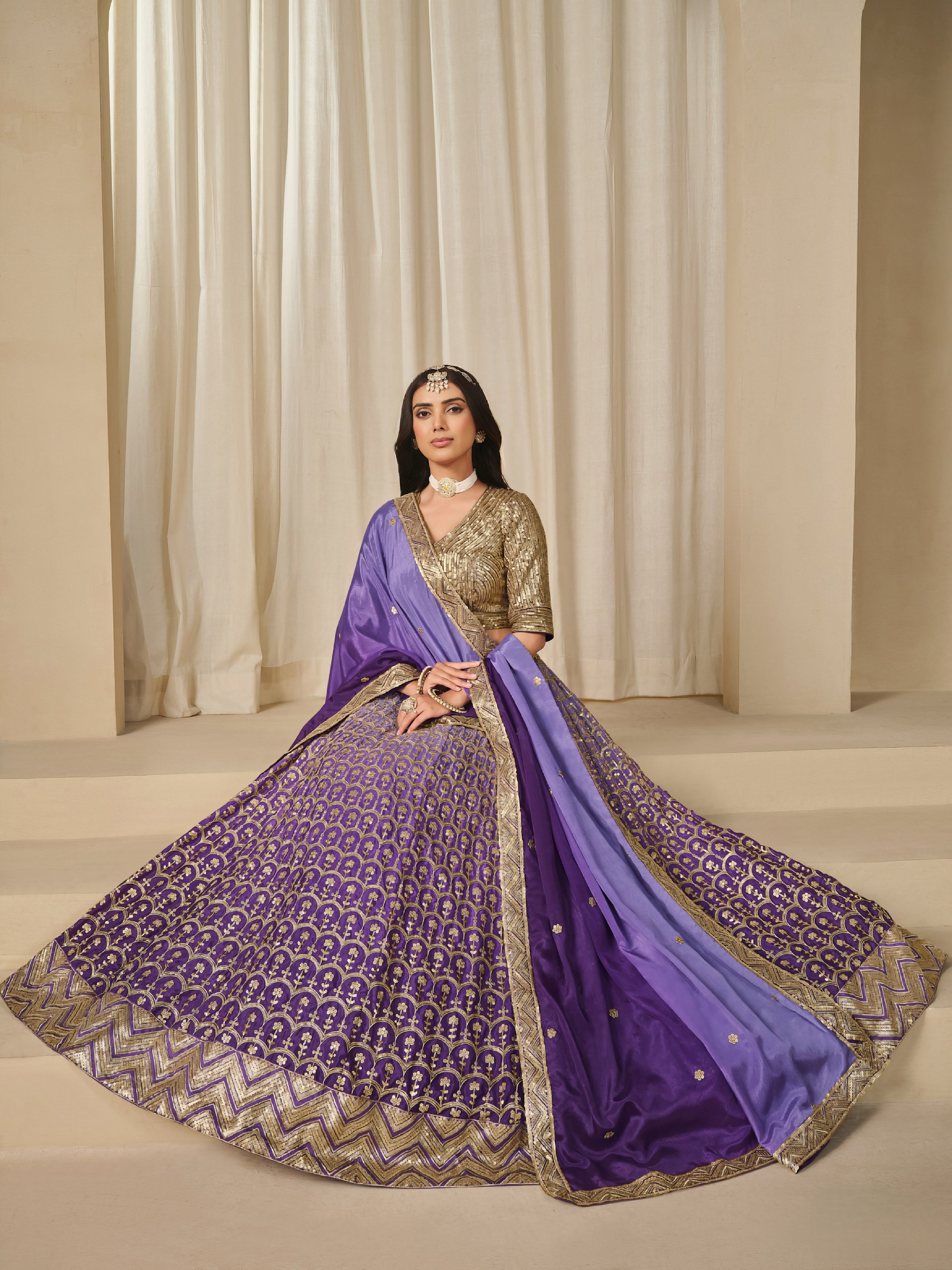 Premium Chinon Silk Lehenga LXLG0028
